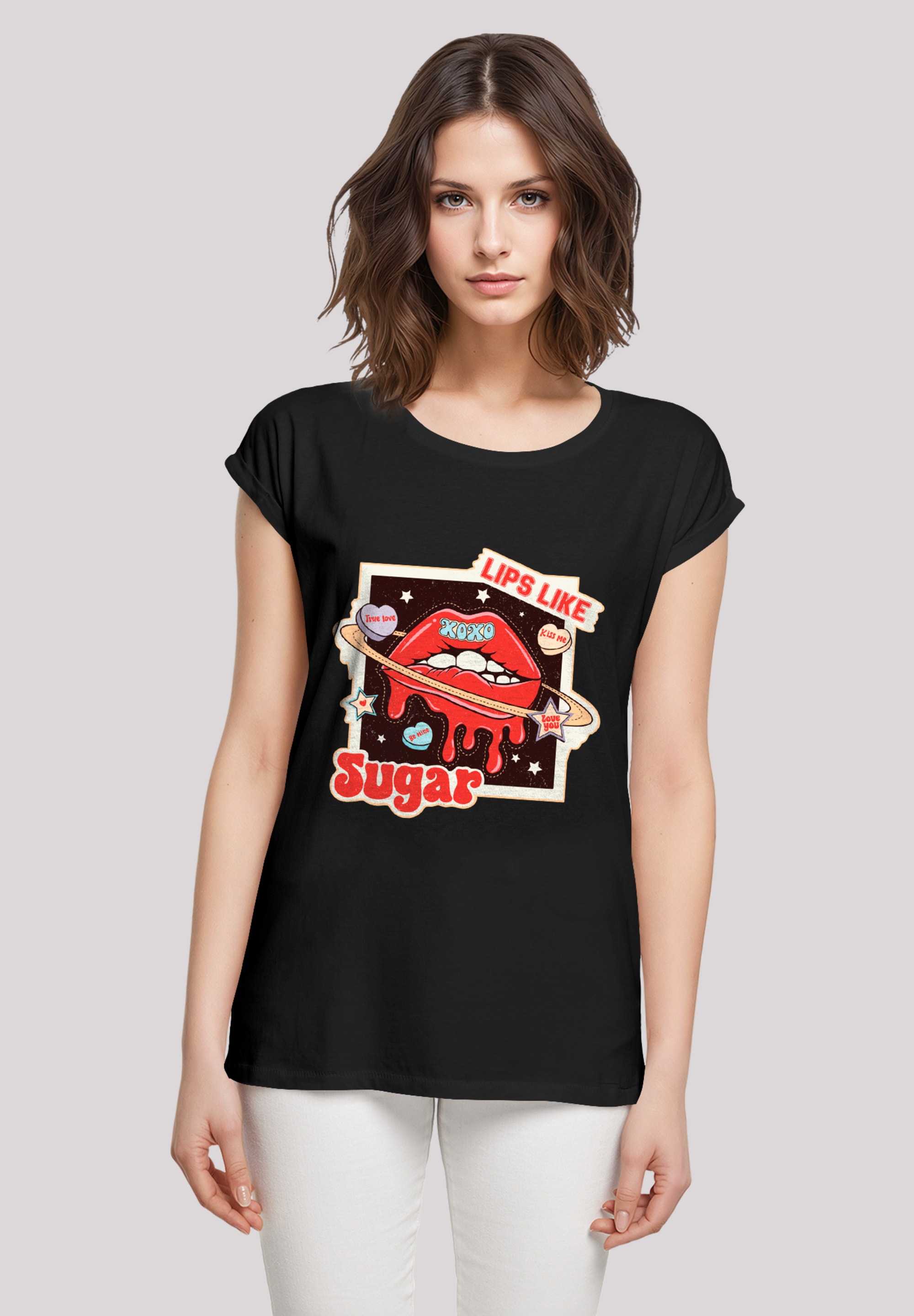 F4NT4STIC T-Shirt "Lips like sugar retro Valentinstag", Premium Qualität günstig online kaufen