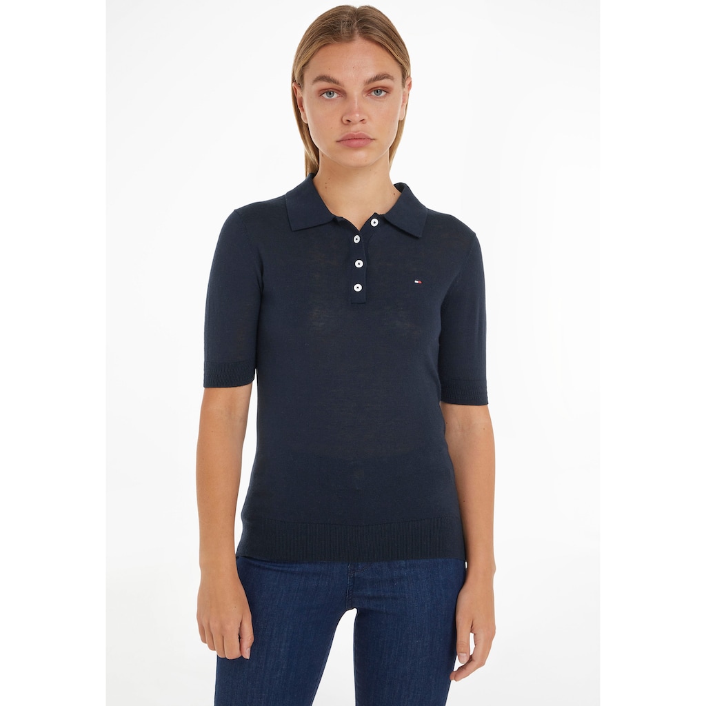 Tommy Hilfiger Polokragenpullover »BUTTON POLO SS TOP«