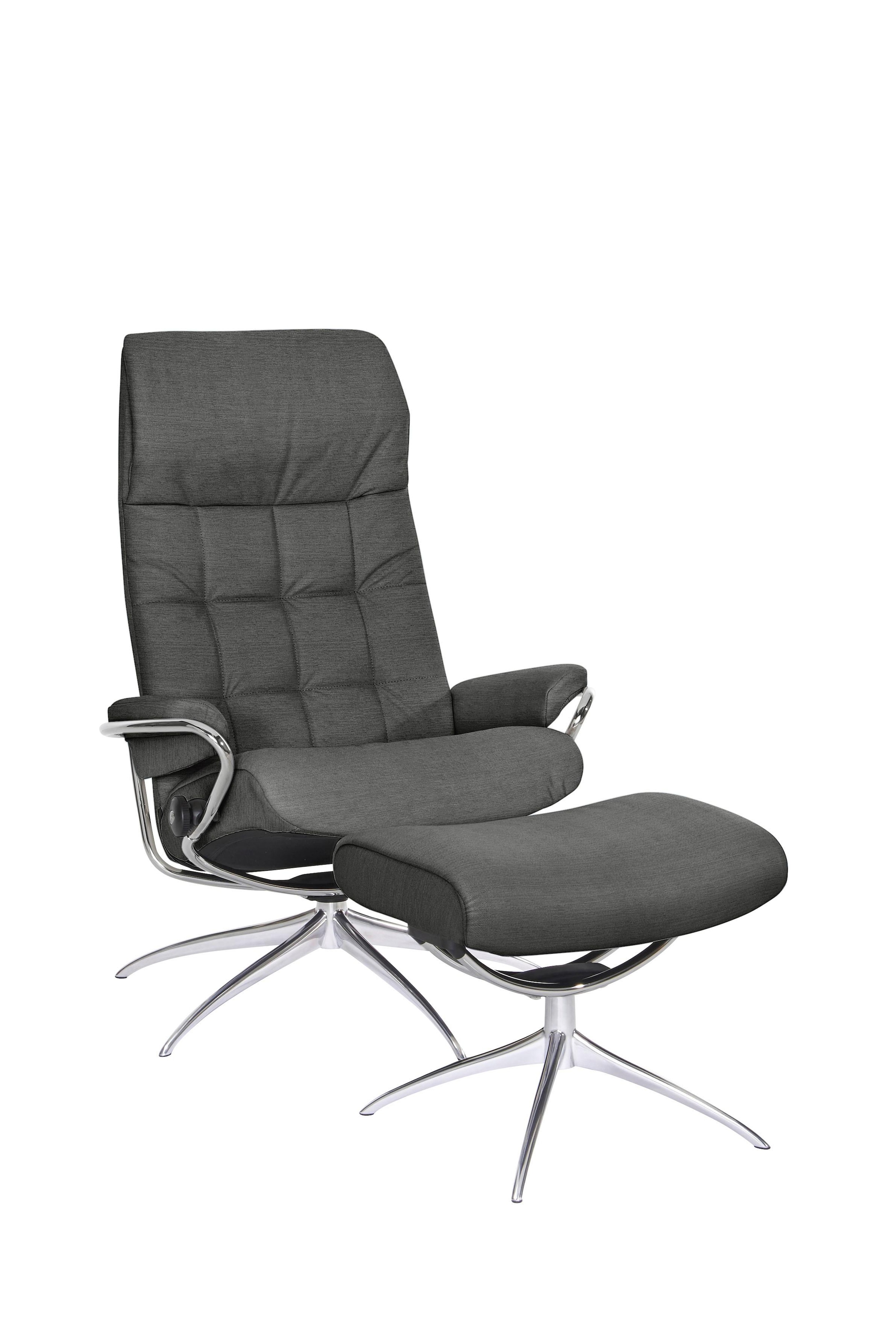 Stressless® Relaxsessel »London«, (Set, Relaxsessel mit Hocker), mit Hocker, High Back, mit Star Base, Gestell Chrom