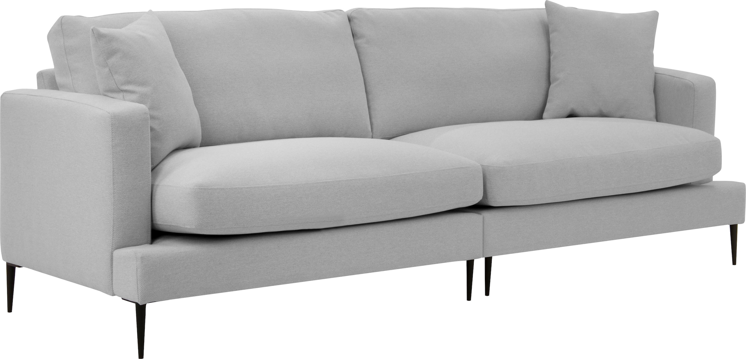 Leonique 2-Sitzer »Cozy elegantes Designsofa, Maße B/T/H: 151/97/80 cm«, mit losen Kissen und Metallbeinen