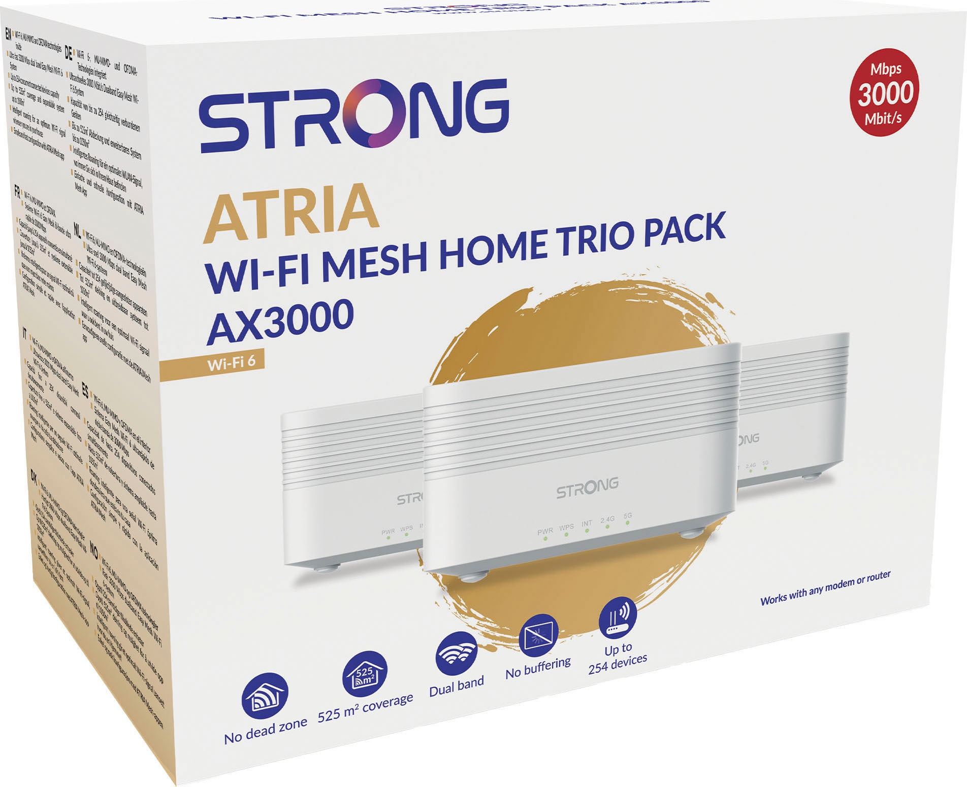 Strong WLAN-Repeater »ATRIA WiFi Mesh Kit 3000 Mbit/s (3 Einheiten)«, (Packung)