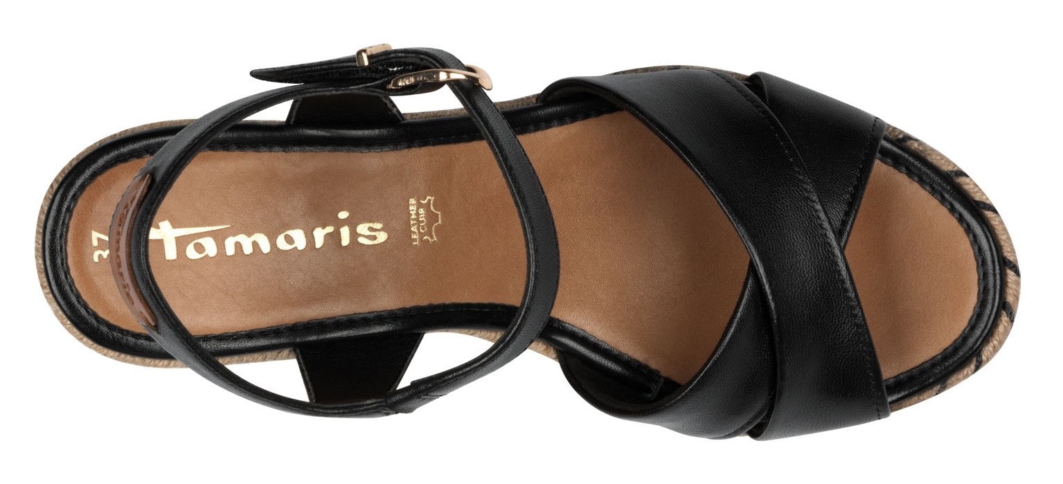 Tamaris Keilsandalette, Plateau, Sommerschuh, Riemchensandale mit verstellbarer Schnalle