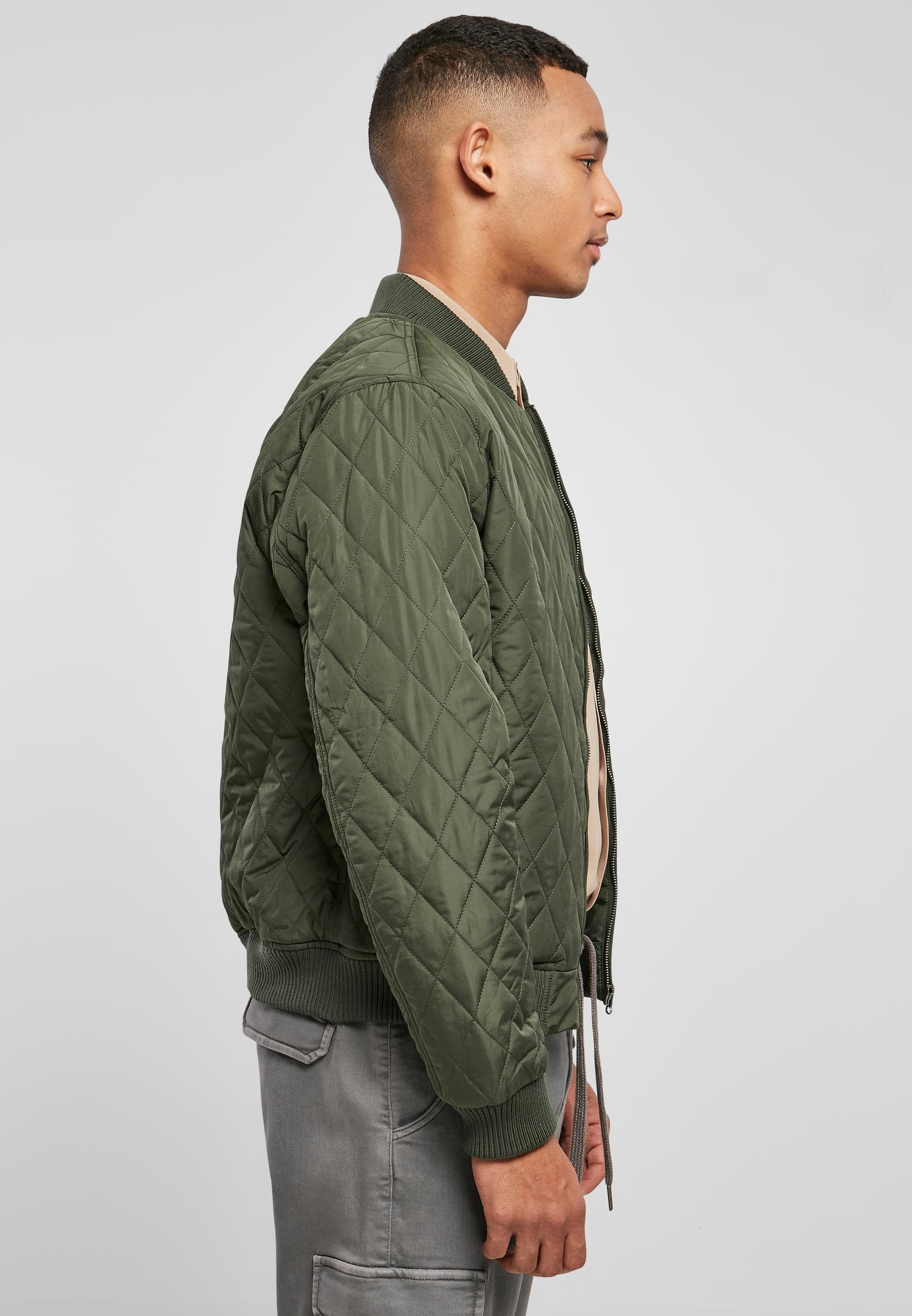 URBAN CLASSICS Allwetterjacke »Urban Classics Herren Diamond Quilt Nylon Jacket«, (1 St.), ohne Kapuze