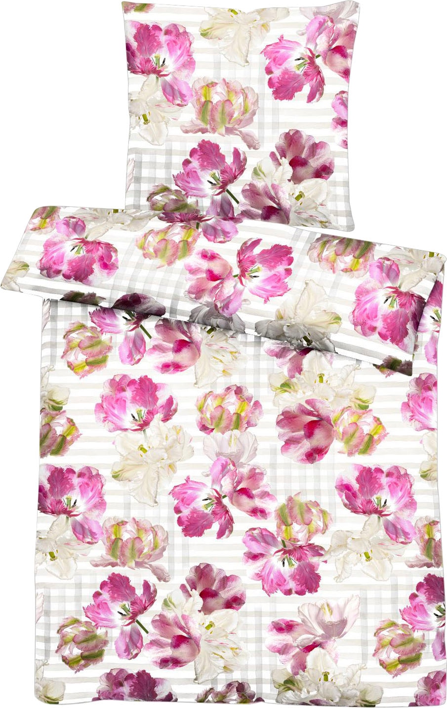 APELT Bettwäsche "Nelly" 2 Stk. elegante Papageientulpe und modernes Aquare günstig online kaufen