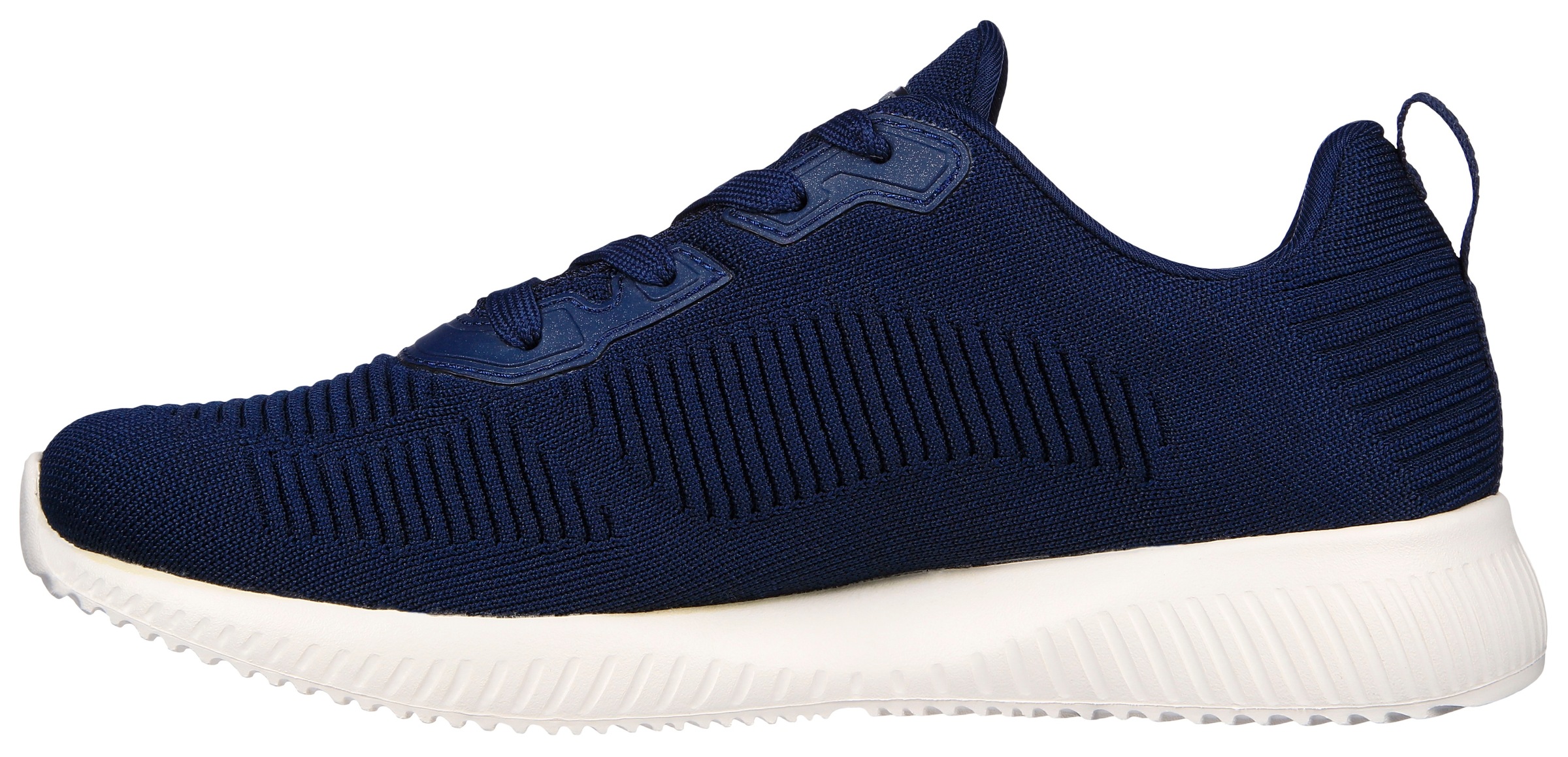 Sneaker SKECHERS "BOBS SQUAD - TOUGH TALK", Damen, Gr. 36, blau (navy), Textil, Schuhe Sneaker, Schnürschuh, Freizeitschuh, Trainingsschuh in Strick-Optik 3