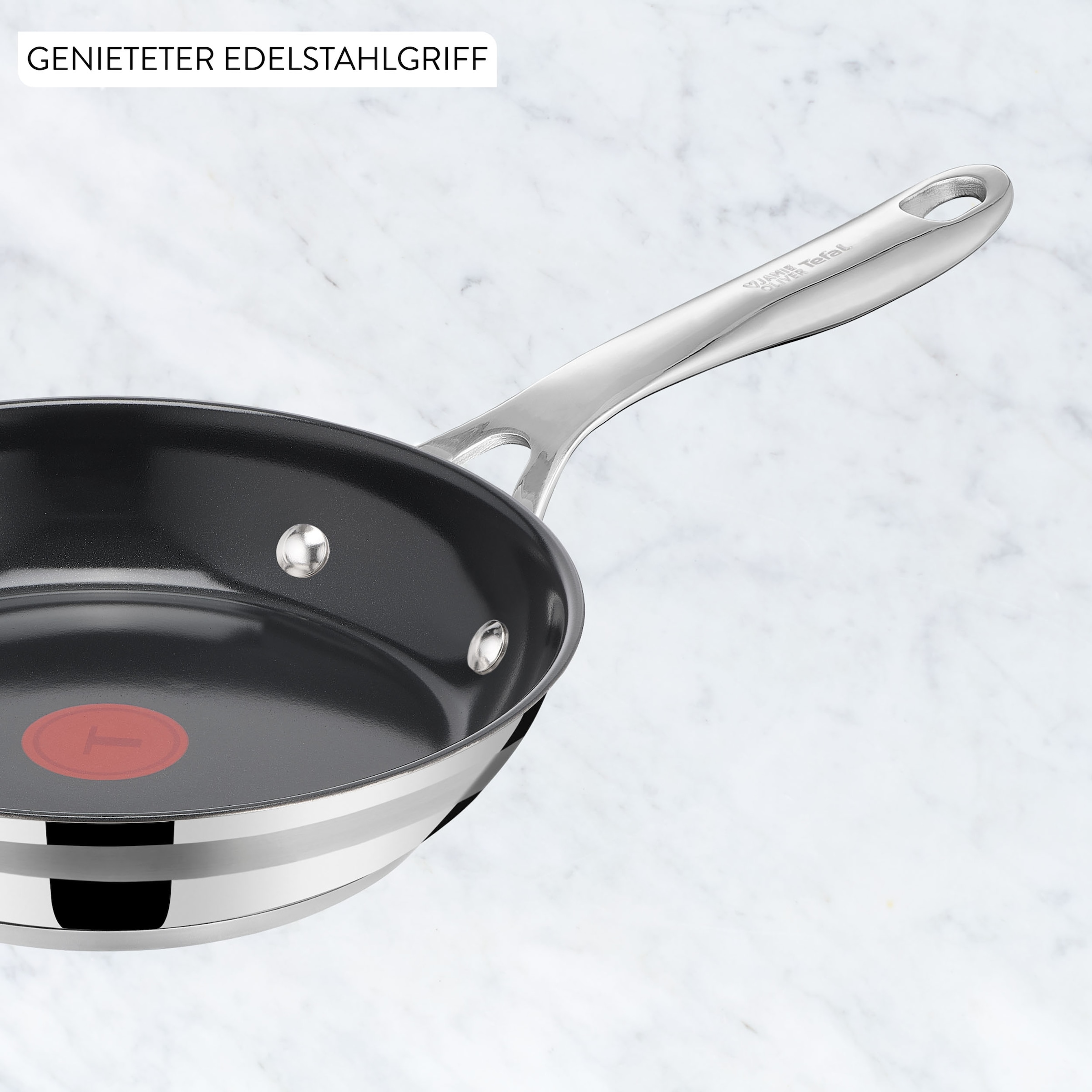 Tefal Bratpfanne »Jamie Oliver Smart Cook« Edelstahl Set, 2 tlg. Antihaftbeschichtete Keramikoberfläche, Thermo-Spot, Induktion