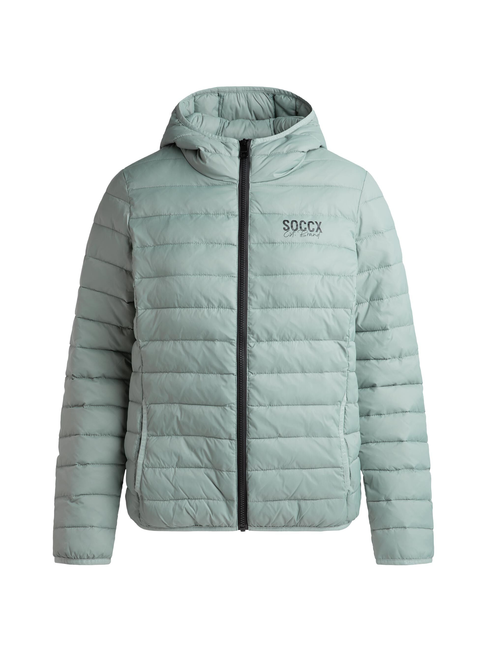 SOCCX Outdoorjacke mit Kapuze mit elastischem Saumabschluss