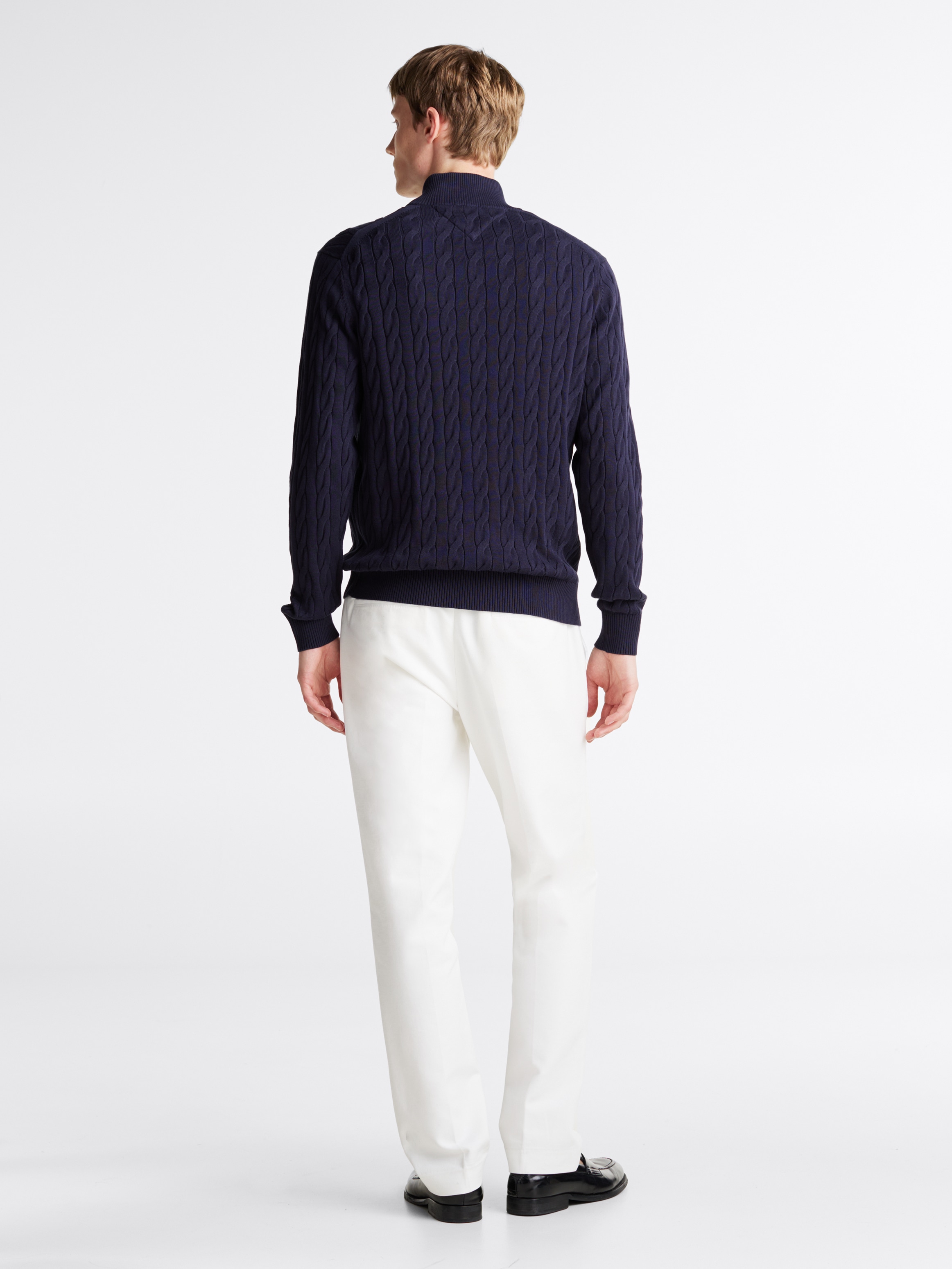 Tommy Hilfiger Strickpullover »CLASSIC COTTON CABLE ZIP MOCK«, mit modischem Zopfmuster