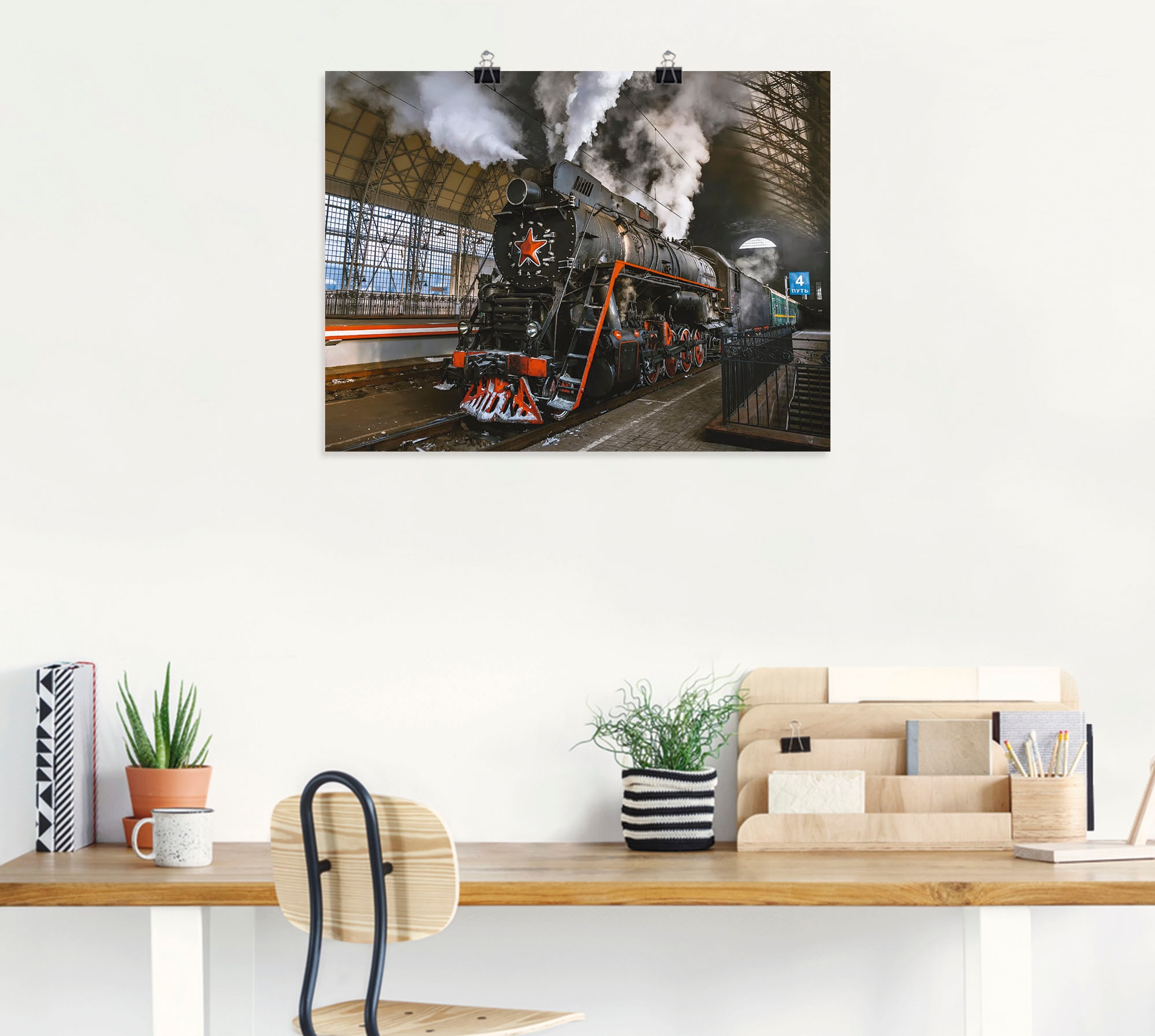 Artland Wandbild »Dampflokomotive«, Züge, (1 St.), als Leinwandbild, Wandaufkleber oder Poster in versch. Größen