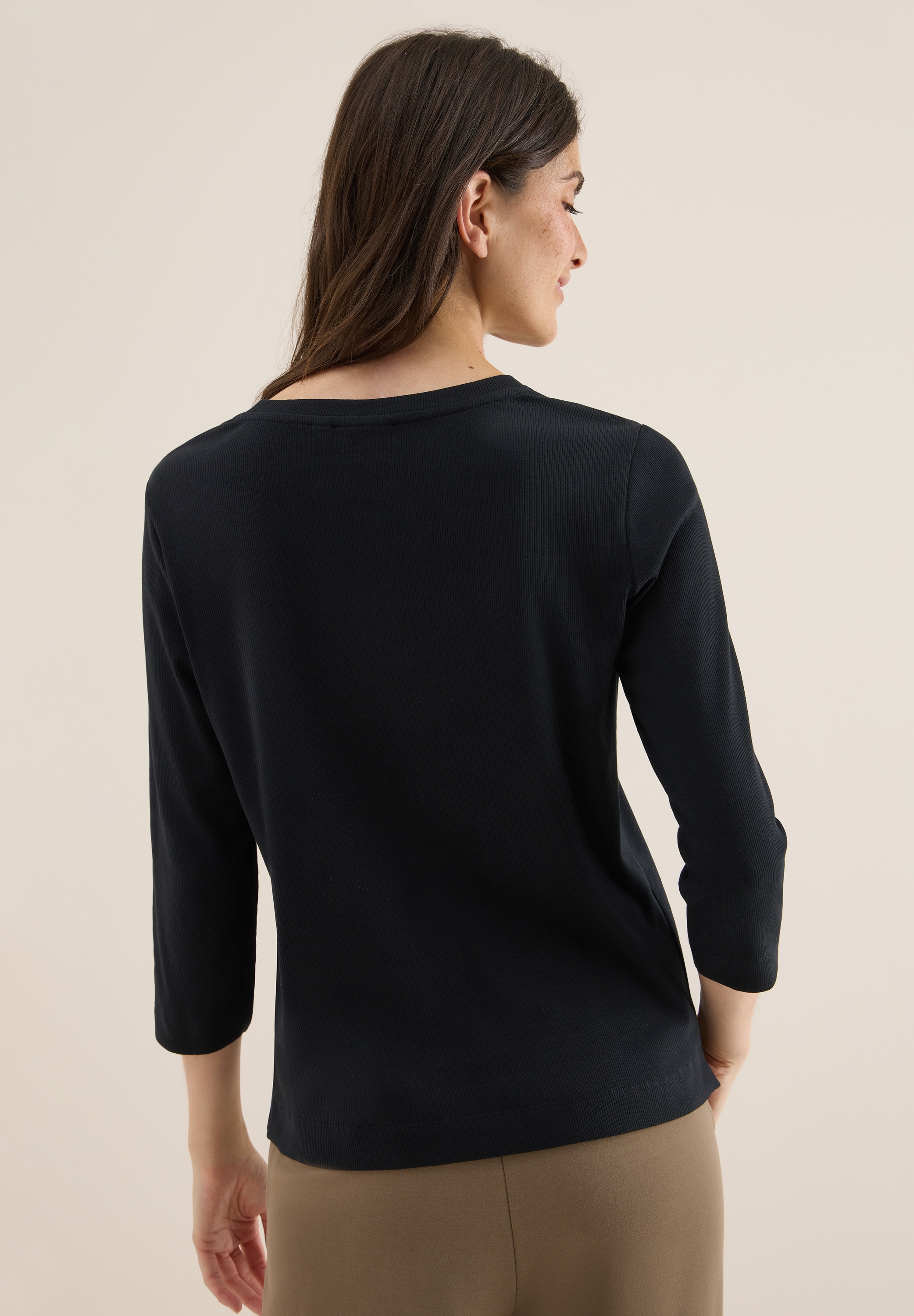 Cecil Rundhalsshirt, aus Baumwolle mit Stretchante