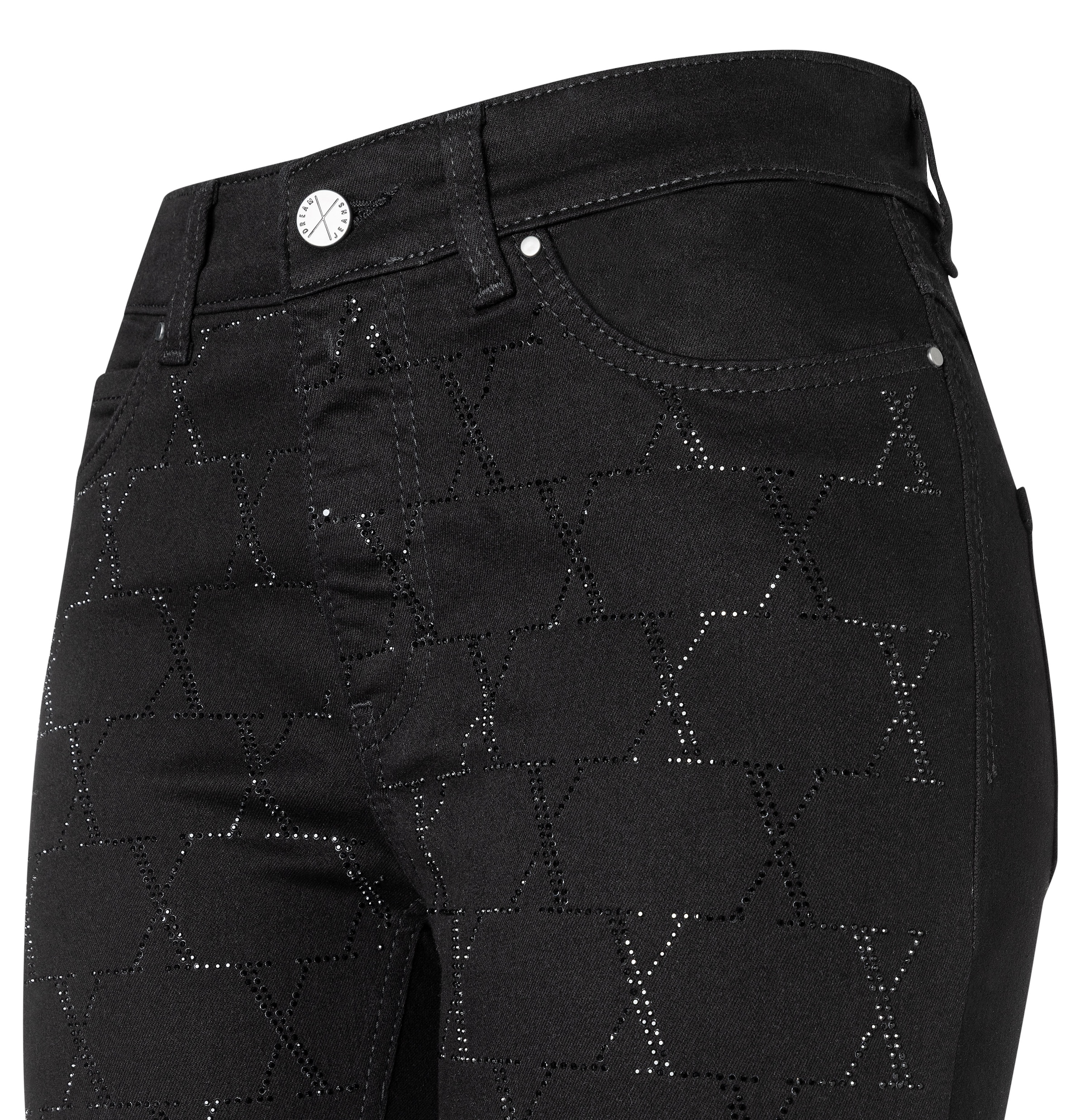 MAC Skinny-fit-Jeans »DREAM SKINNY chain glitter«, mit Glitzersteine Muster
