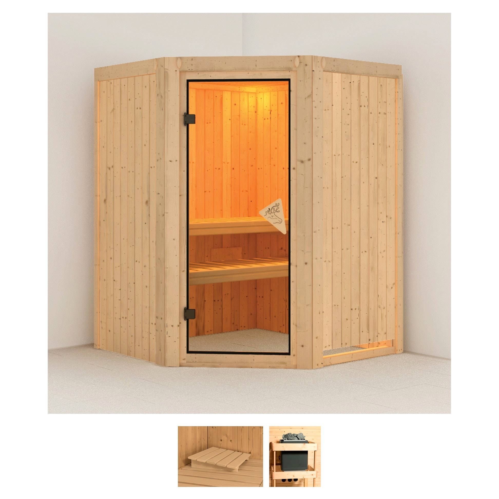 Karibu Sauna "Larin" Set, ohne Ofen