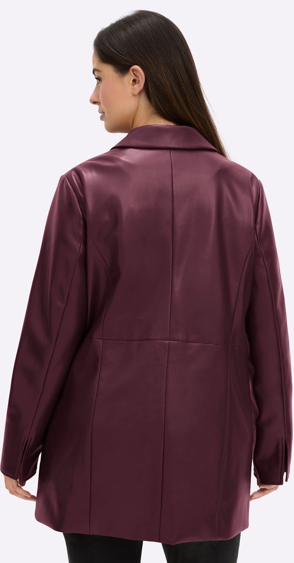 Sheego Lederimitatjacke, ohne Kapuze günstig online kaufen