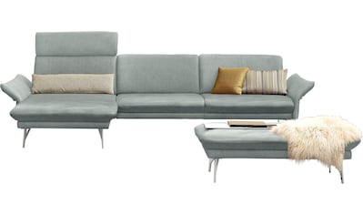 Ecksofa »1928«, (Sofa mit oder ohne Hocker auswählen!)