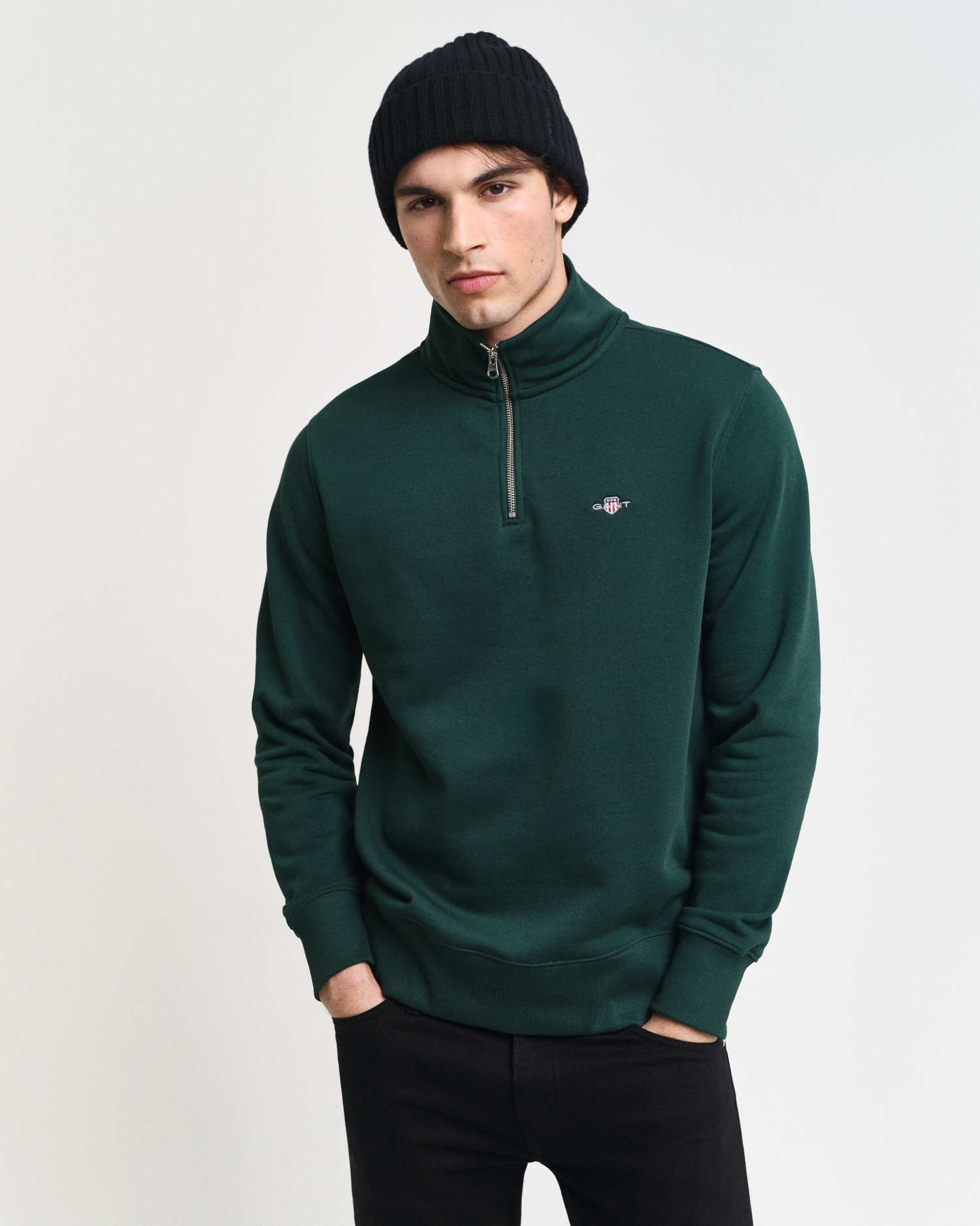 Gant Sweatshirt "REG SHIELD HALF ZIP SWEAT", mit Logostickerei auf der Brus günstig online kaufen
