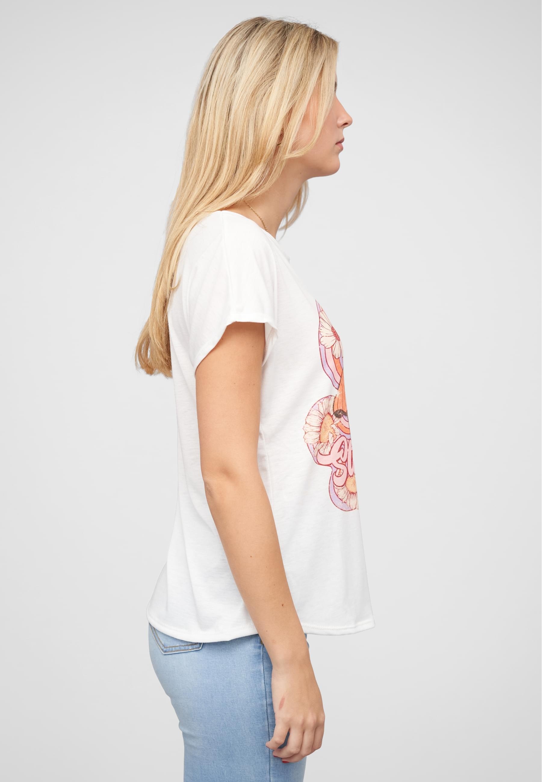 CLOUD 5IVE T-Shirt »CLOUD 5IVE Viskose T-Shirt mit Pilz Print«, (1 tlg.)