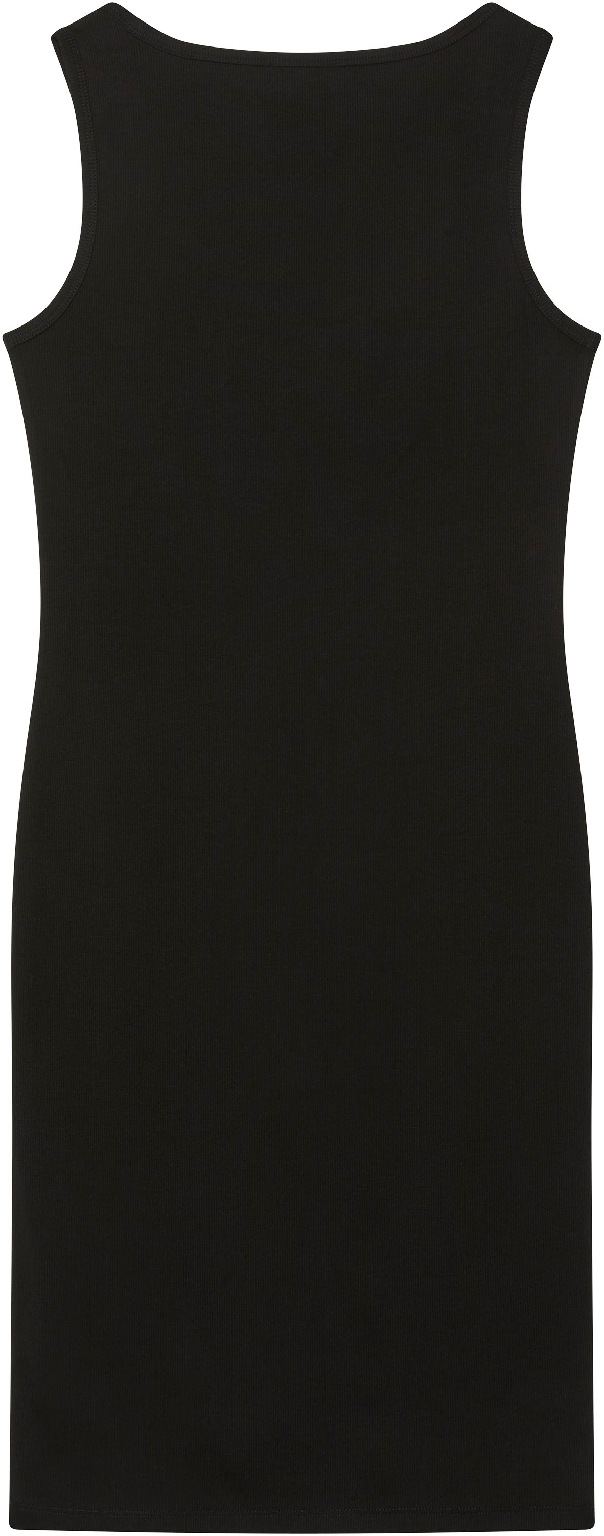 Calvin Klein Jeans Minikleid »BABY RIB WOVEN LABEL« Ohne Tasche Figurbetonte Passform mit Rundhalsausschnitt