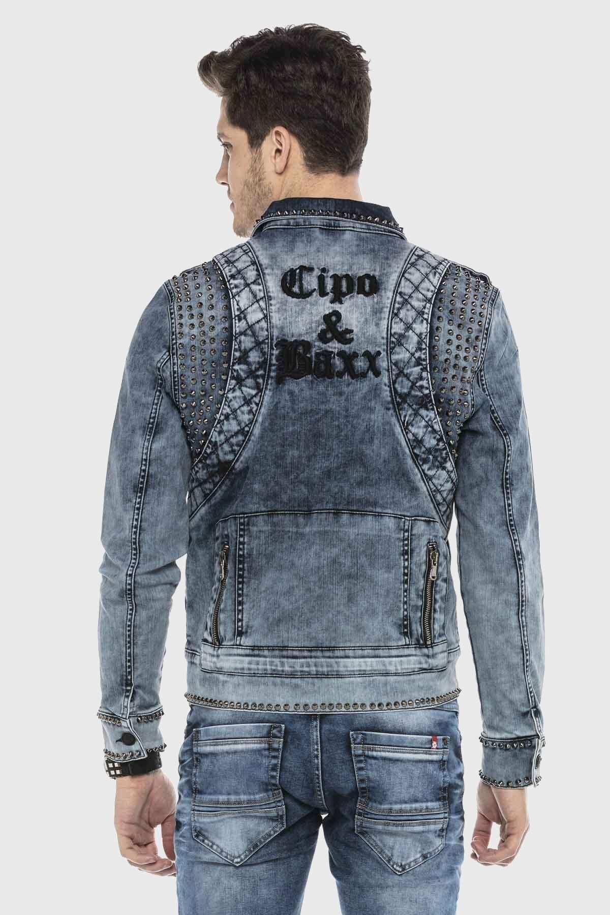 Cipo & Baxx Jeansjacke »JEANS JACKET«, ohne Kapuze, im washed Look