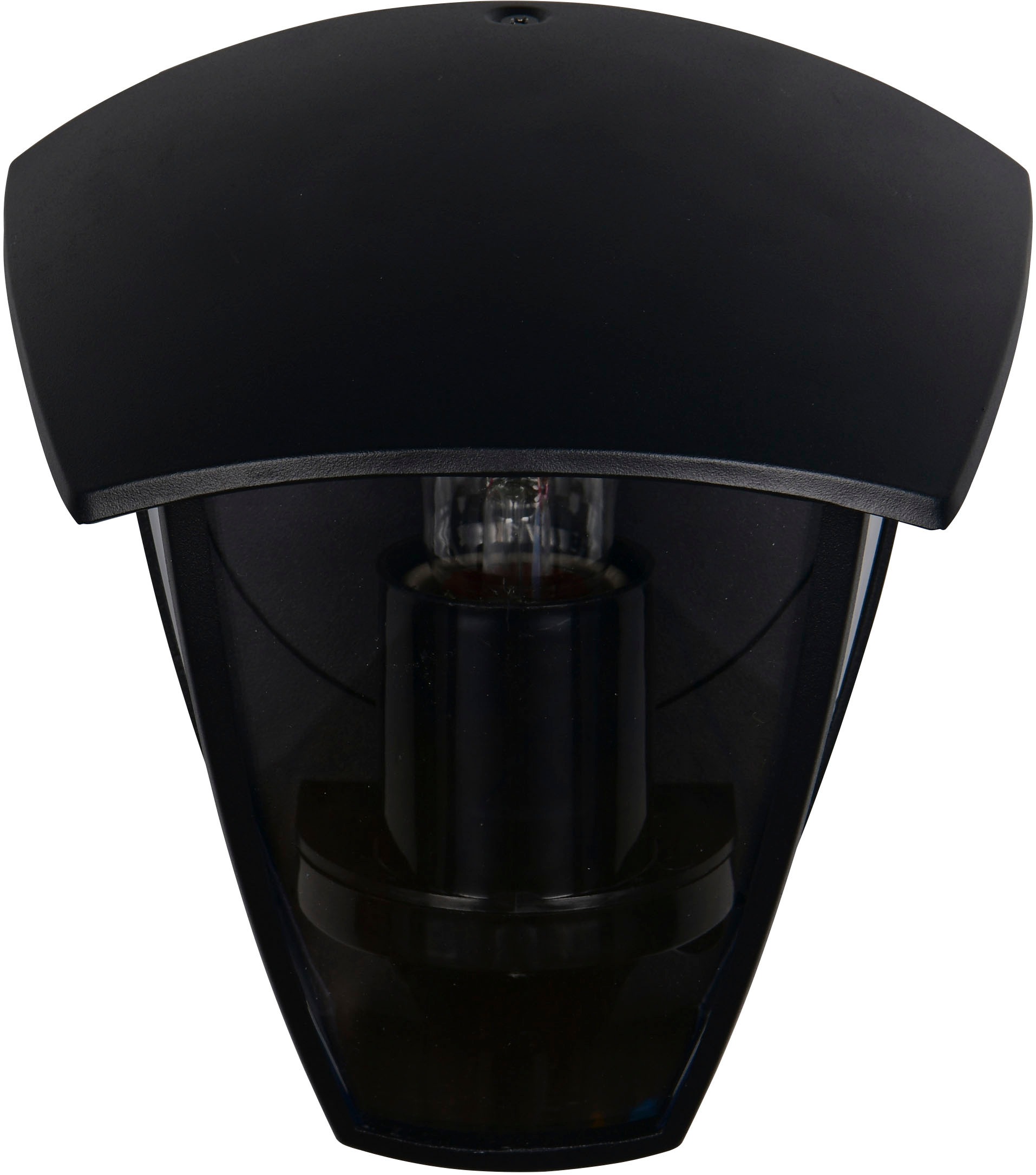 TRIO Leuchten Außen-Wandleuchte »VENTA, Outdoor Hauswand Fassadenbeleuchtung, exkl 1x E27 max 10W, IP44«, 1 flammig, Leuchtmittel E27 | Leuchtmittel wechselbar, Wandlampe Garten Terrasse, Aluminium mit Kunststoff Schirm transparent