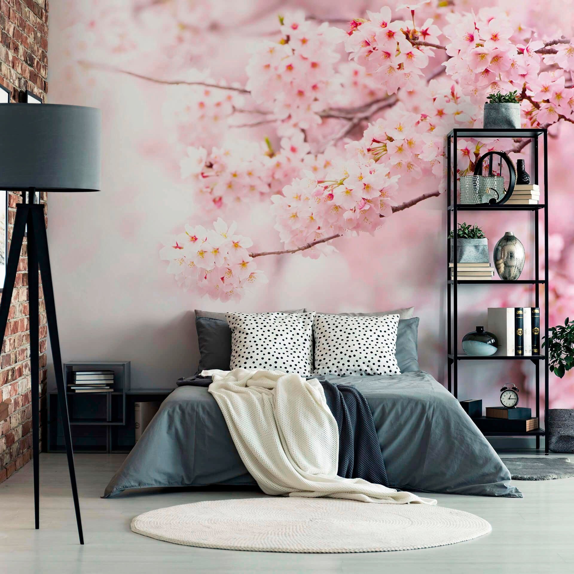 living walls Fototapete »Kirschblüte Cherry Blossum«, Fototapete Kirschblüte Natur Rosa 3,36m x 2,60m