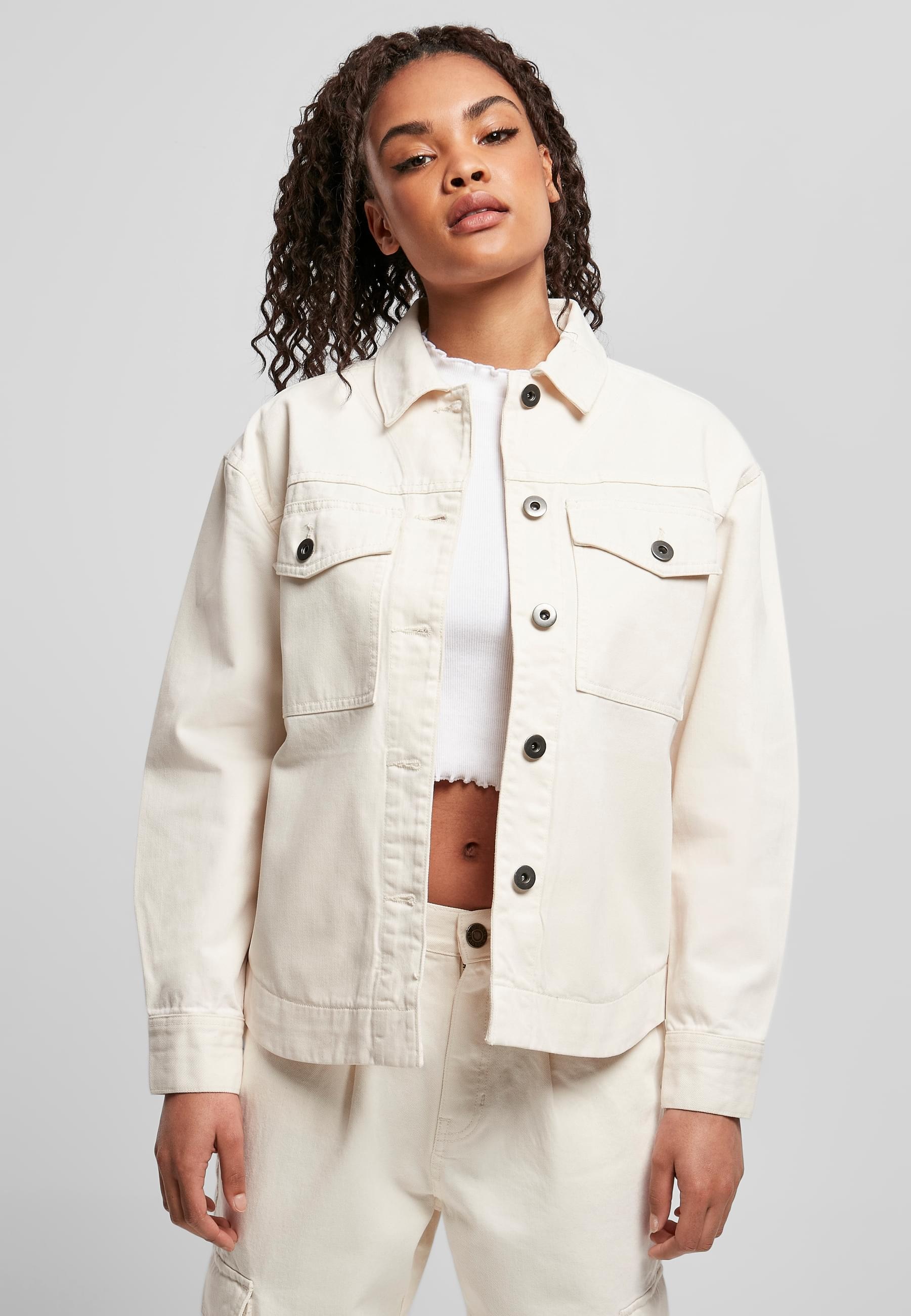 URBAN CLASSICS Allwetterjacke »Urban Classics Damen Ladies Oversized Shirt Jacket« 1 Stk. tlg. ohne Kapuze