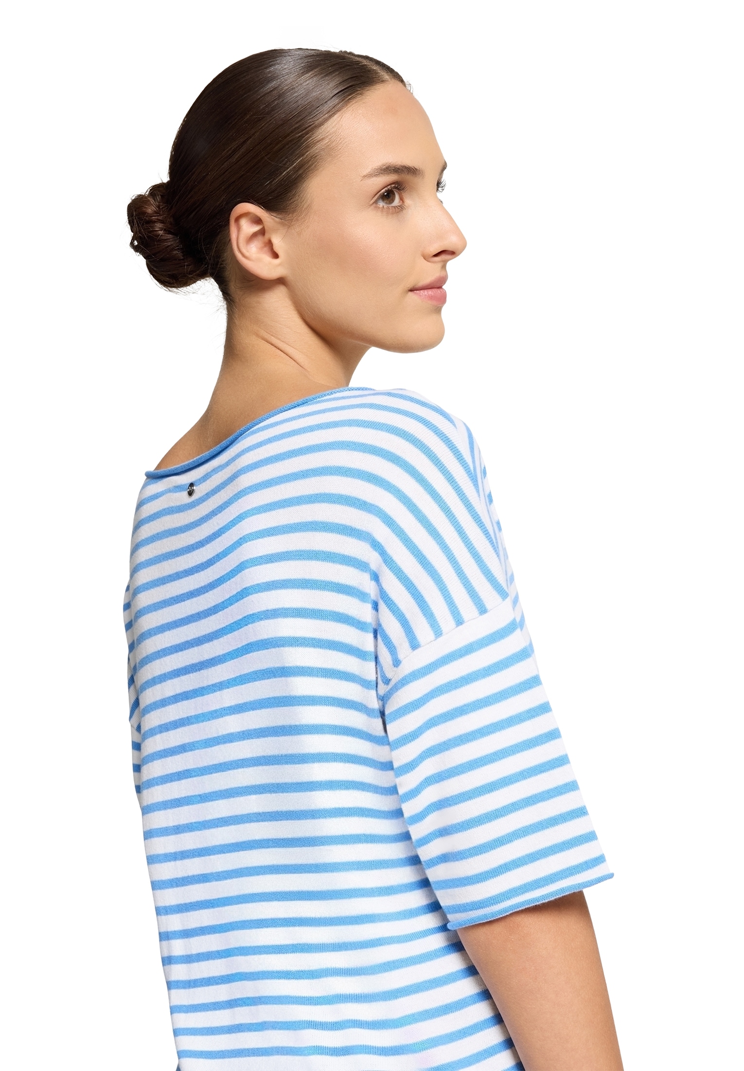 Betty&Co Kurzarmshirt »Betty & Co Damen Strickpullover mit U-Boot-Ausschnitt«, (1 tlg.), Ringel