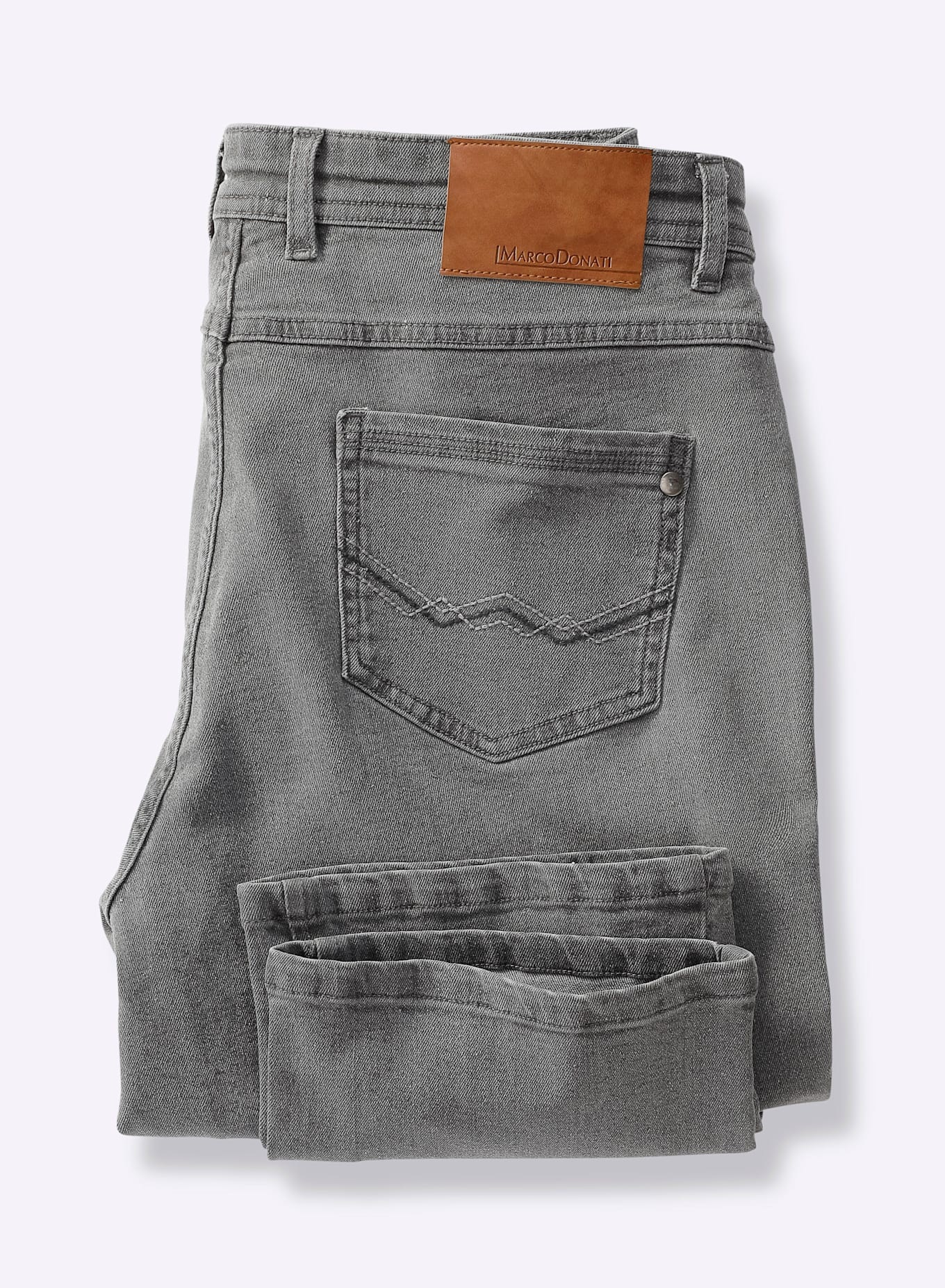 5-Pocket-Jeans MARCO DONATI, Herren, Gr. 62, Normalgrößen, grau (grau, denim), 98% Baumwolle, 2% Elasthan, unifarben, lang, Jeans 5-Pocket-Jeans 3