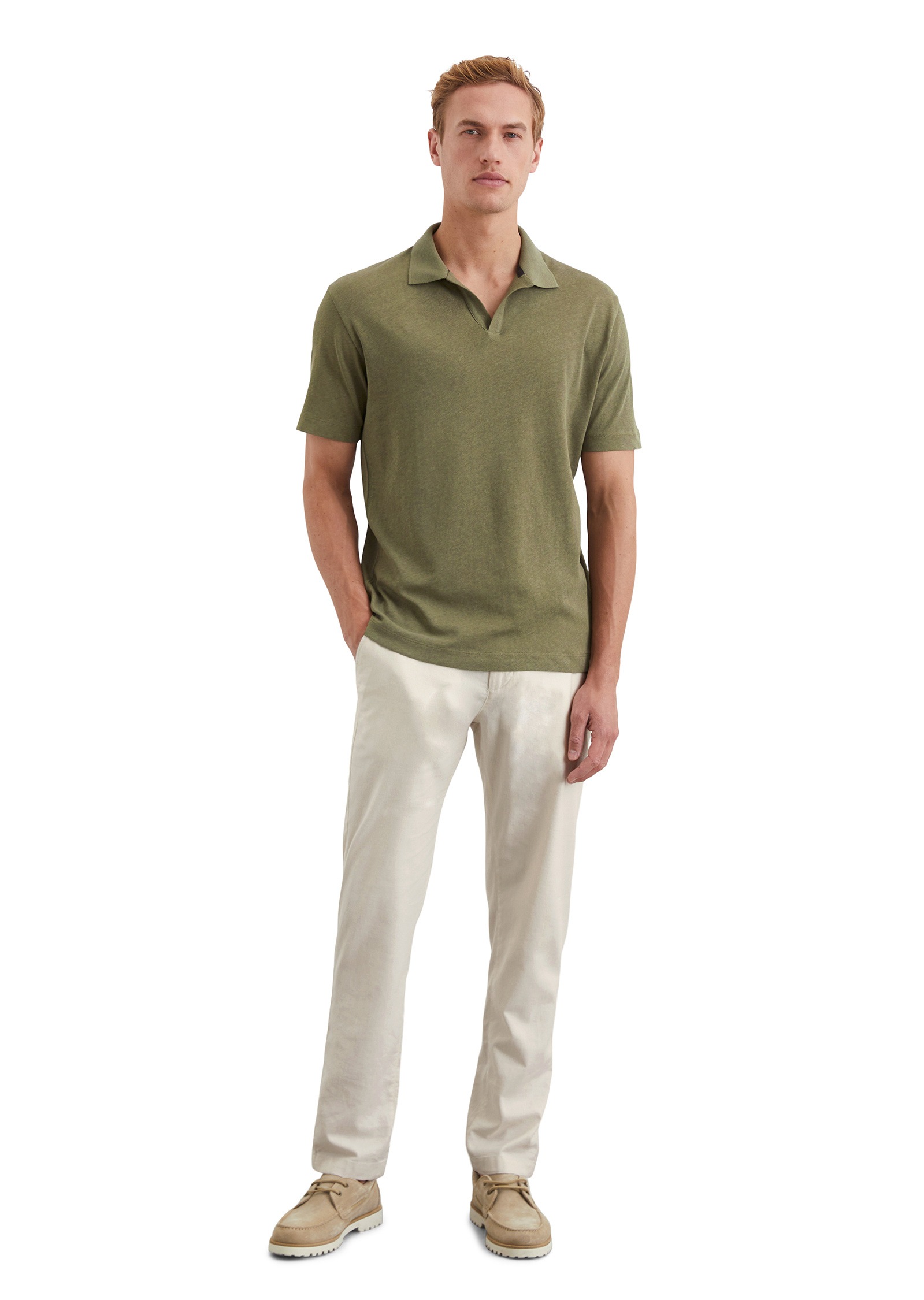 Marc O'Polo Poloshirt »aus Bio-Baumwolle und Leinen«