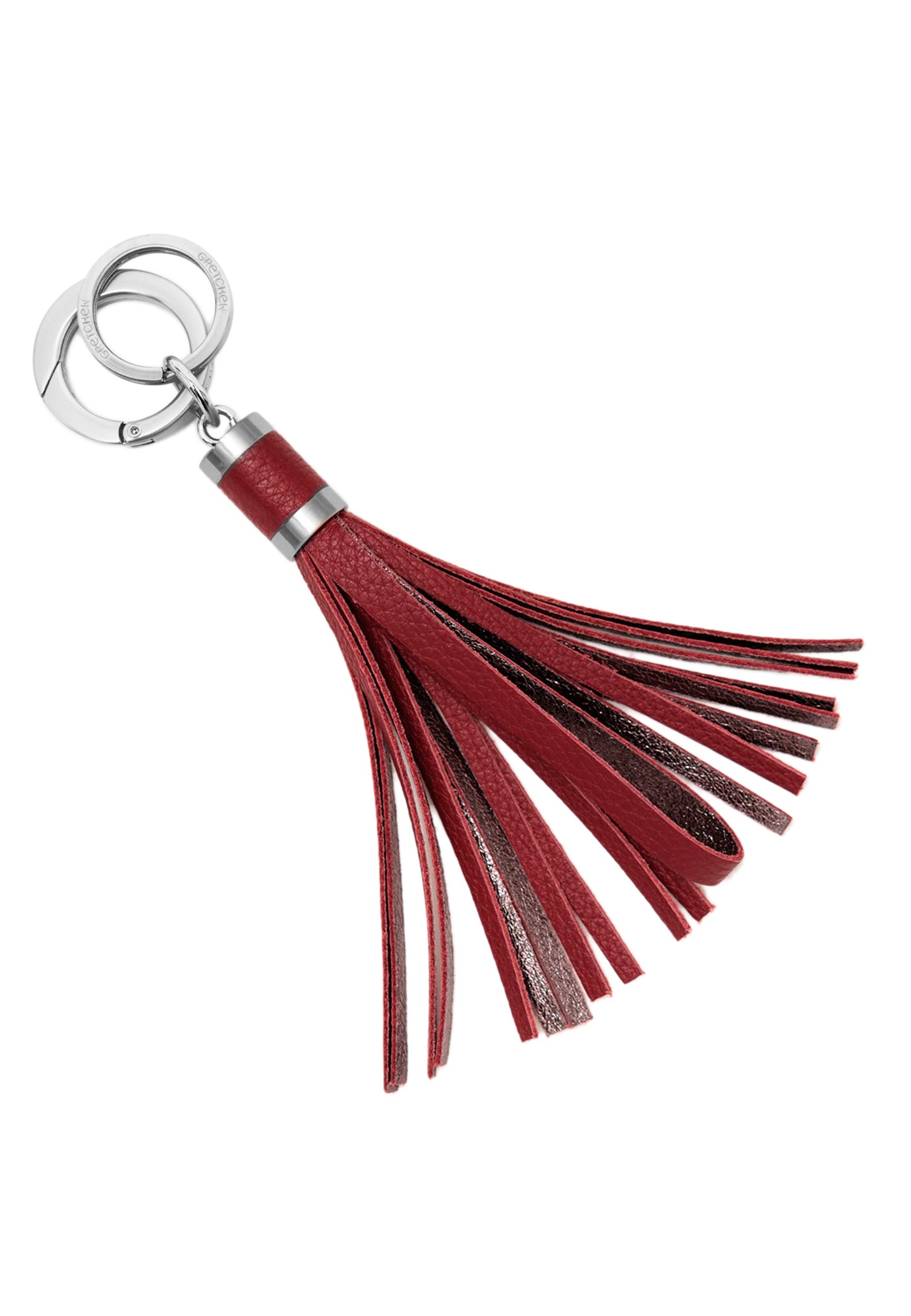 "Schlüsselanhänger GRETCHEN ""Tassel Keyring"", rot (weinrot), Schlüsselanhänger, Damen, Schlüsselanhänger, aus italienischem Kalbsleder"