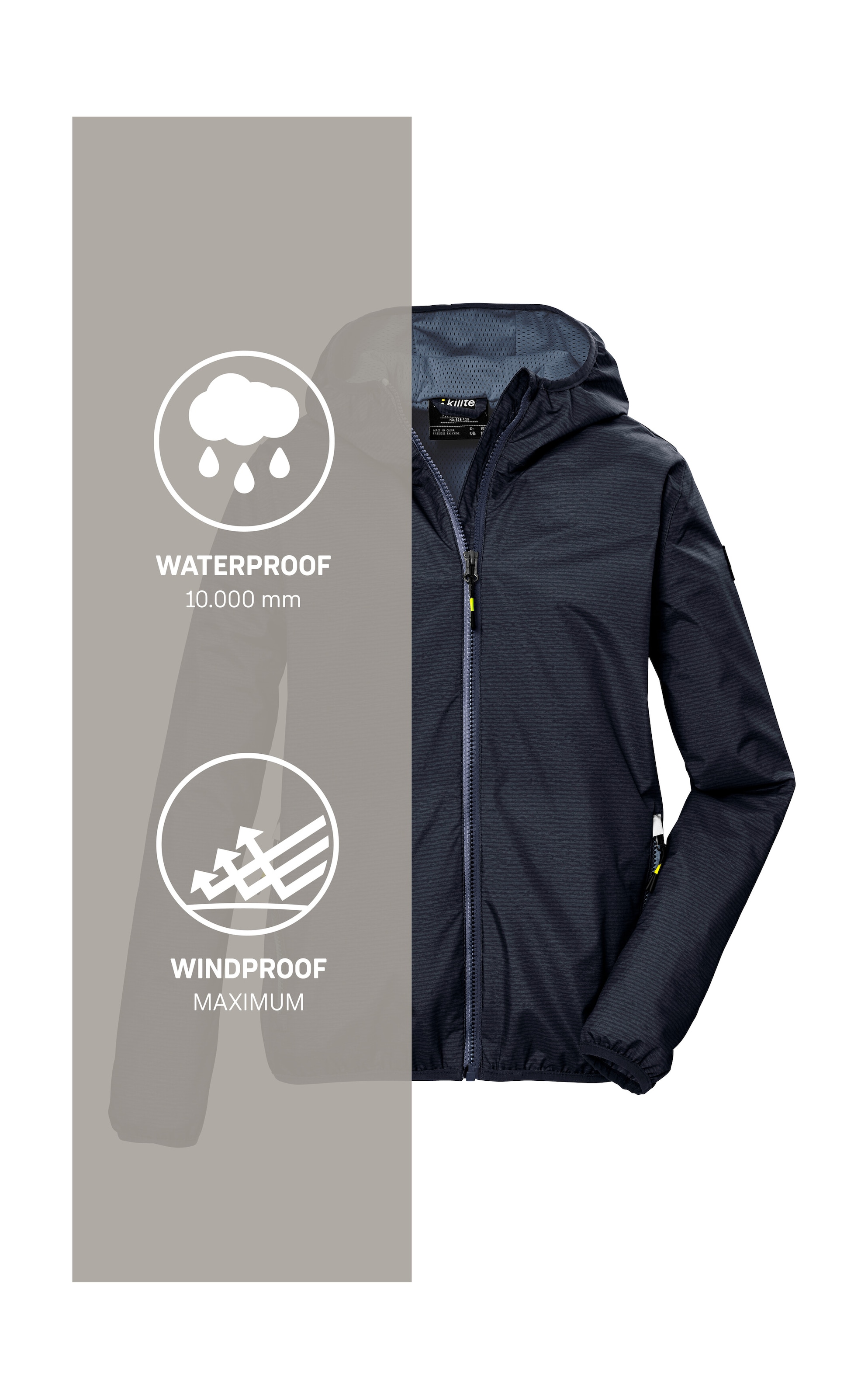 Killtec Funktionsjacke »KOS 147 BYS JCKT«, Wind- und wasserdichte Funktionsjacke mit Kapuze