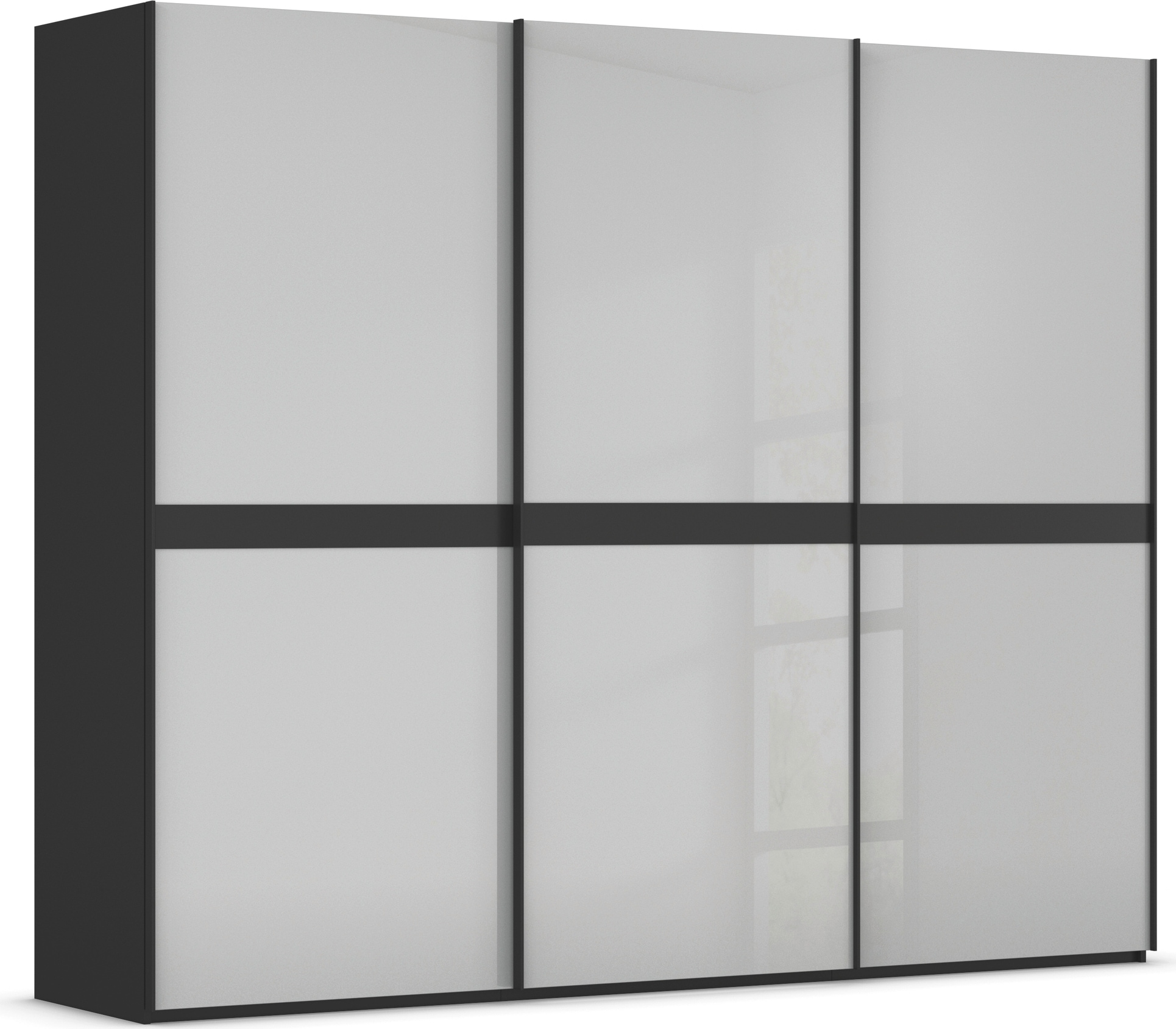 rauch "Kleiderschrank Schrank Garderobe Schlafzimmerschrank SCALE-LINE" edle Optik mit Bauchbinde in Korpusfarbe mit Glasfront MADE IN GERMANY
