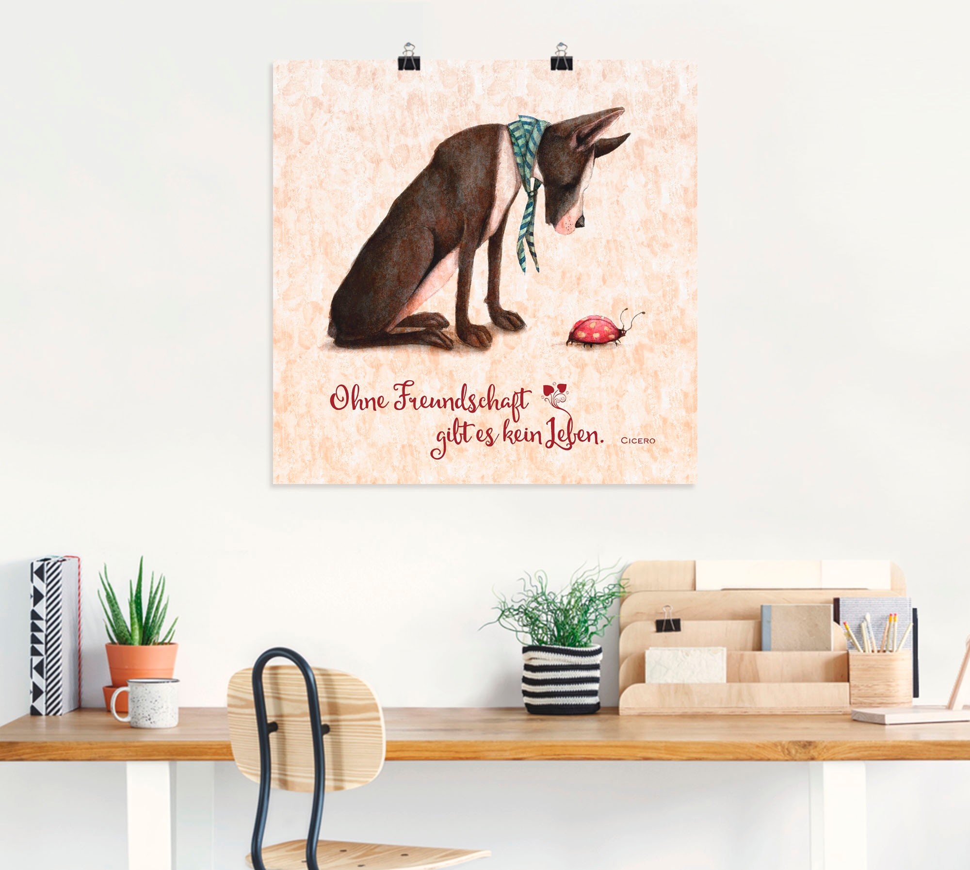 Artland Wandbild »Lebensweisheit Freundschaft«, Tiere, (1 St.), als Alubild, Outdoorbild, Leinwandbild, Poster in verschied. Größen