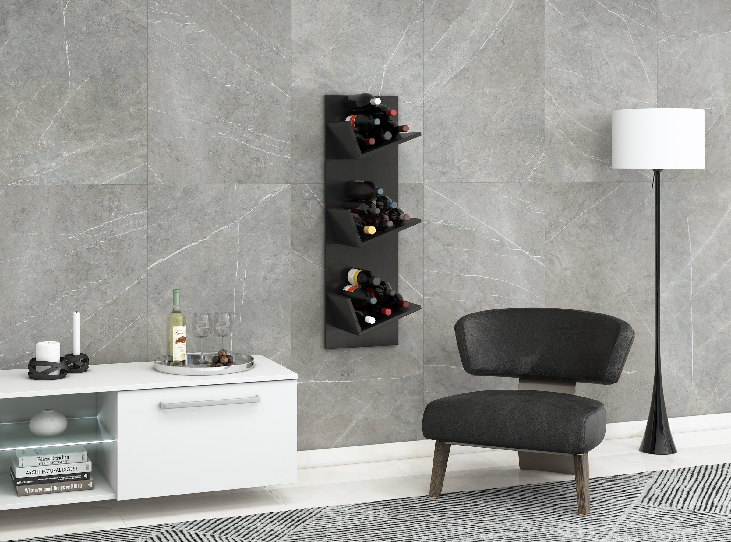 VCM Wandregal »Holz Weinregal Wandregal Flaschen Wein Vinosi«