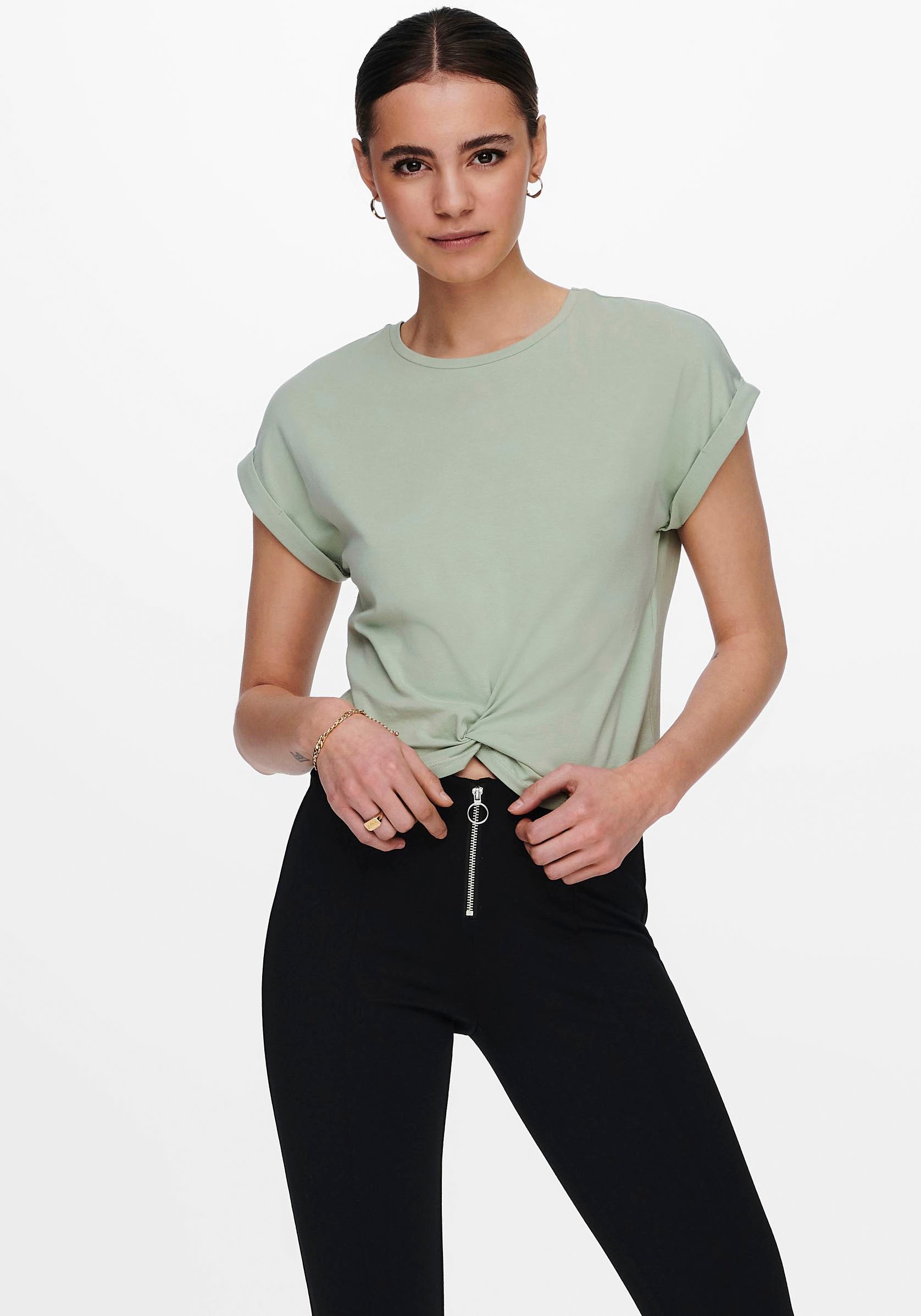ONLY Kurzarmshirt »ONLREIGN S/S KNOT TOP NN«