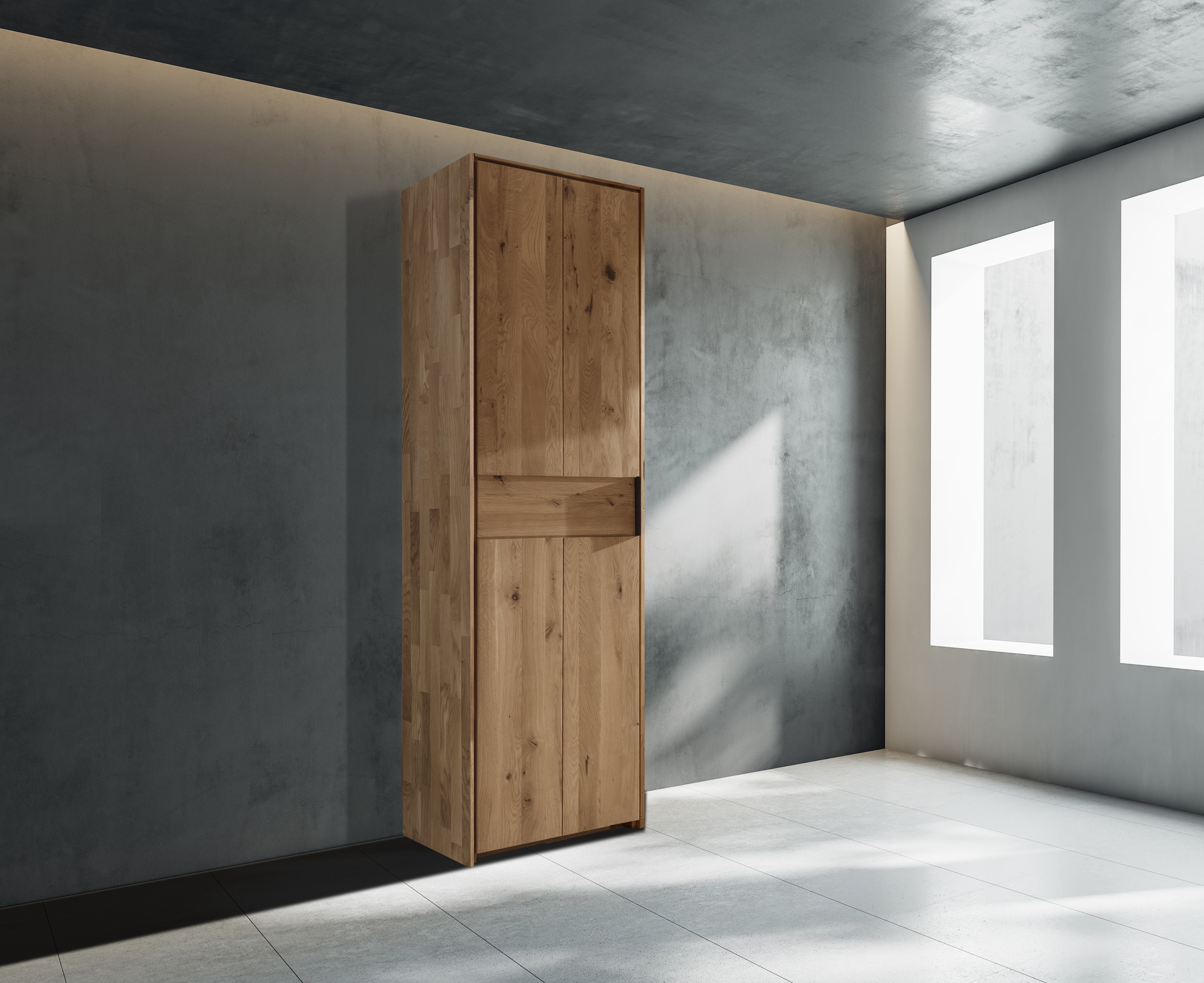 Home affaire Kleiderschrank "Huven aus Massivholz Eiche im Scandi Stil – geräumig mit viel Stauraum" Zeitlos & langlebig, 5 Breiten & mehrere Ausführungen, H: 218 cm