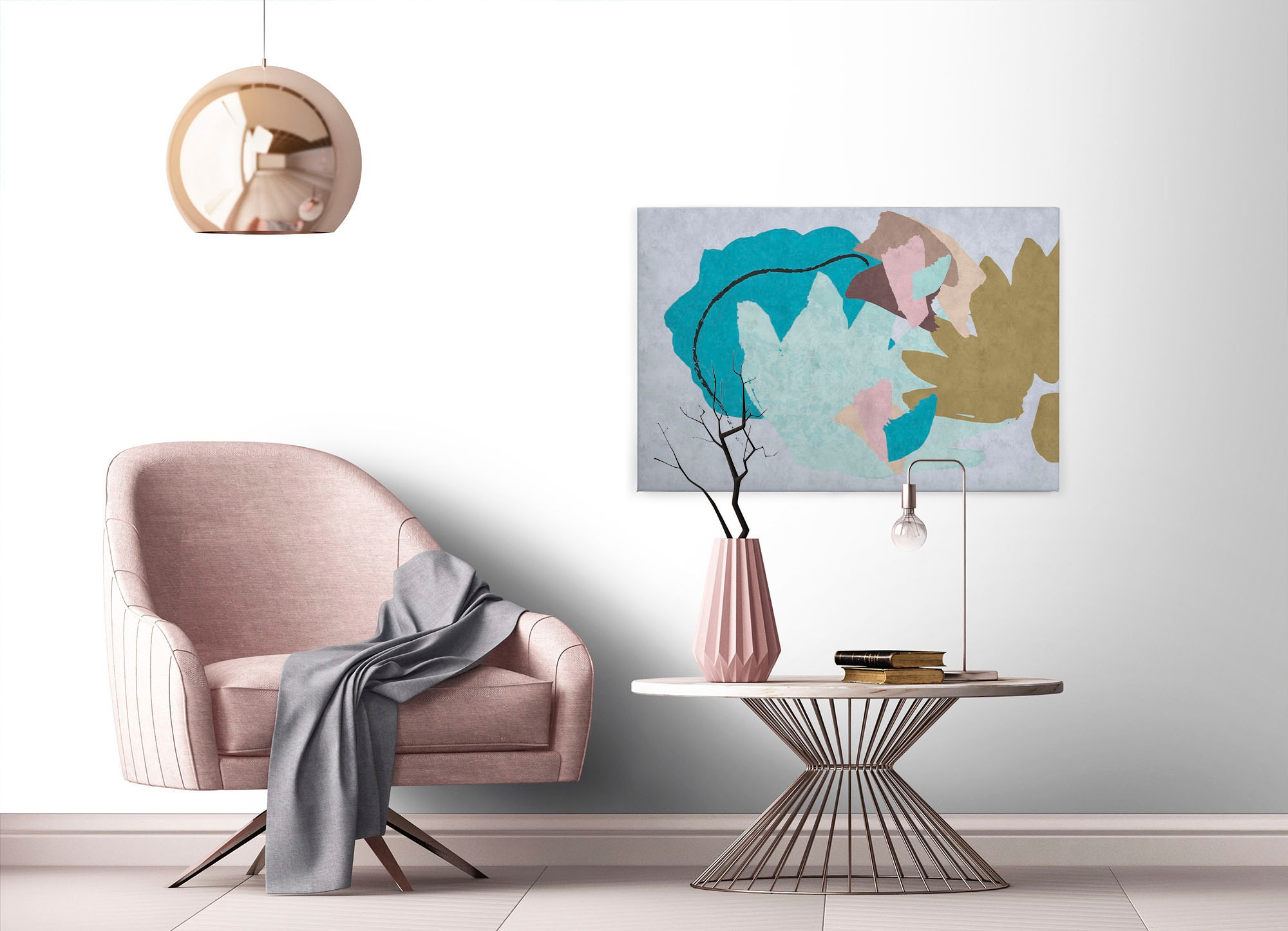 A.S. Création Leinwandbild »floral collage«, Kunst-Abstrakt-Kinder, (1 St.), Keilrahmen Bild Floral Abstrakt Leinwand-Bild Wohnzimmer modern Kinder