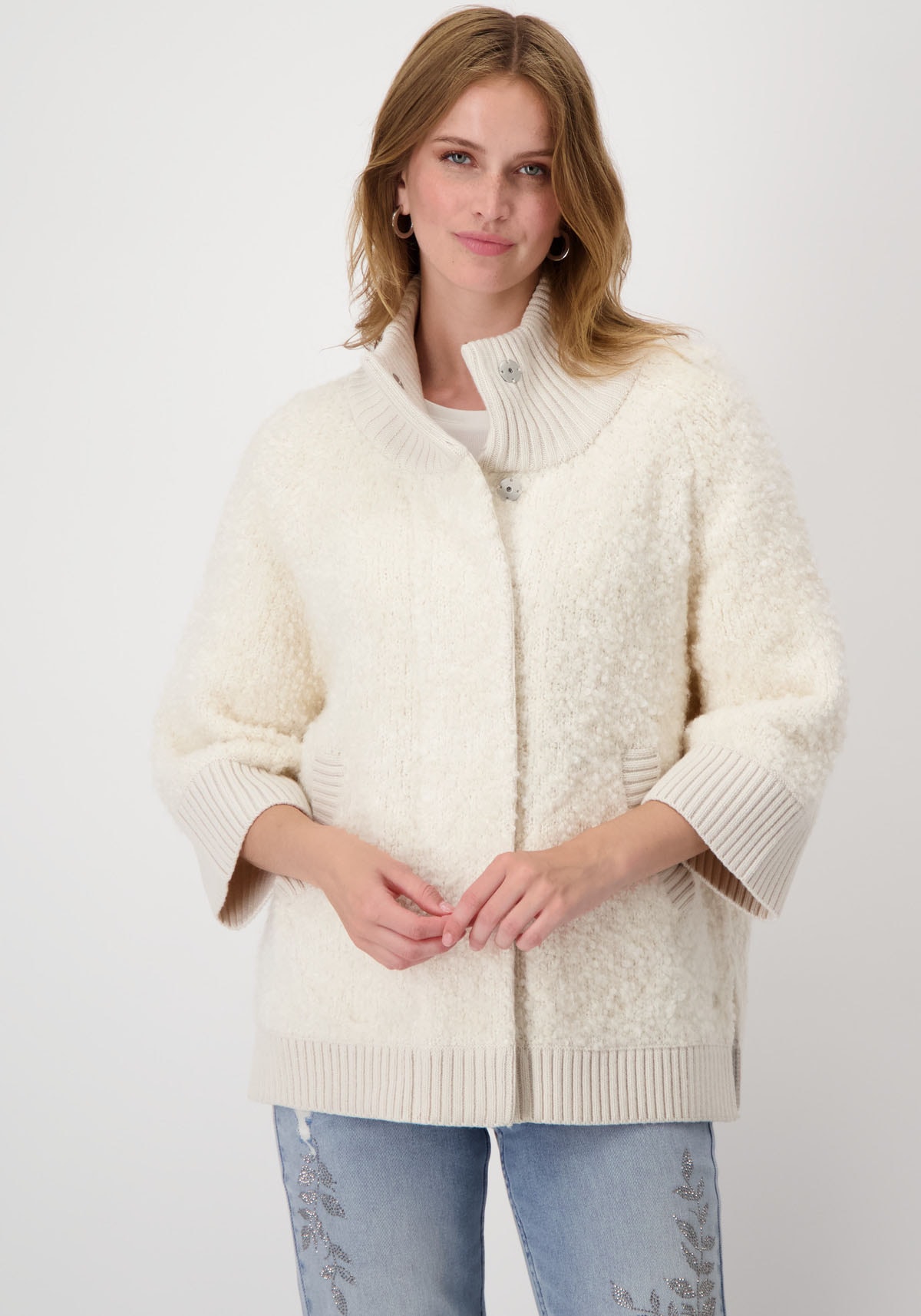 Monari Strickjacke, aus Boucle Garn günstig online kaufen