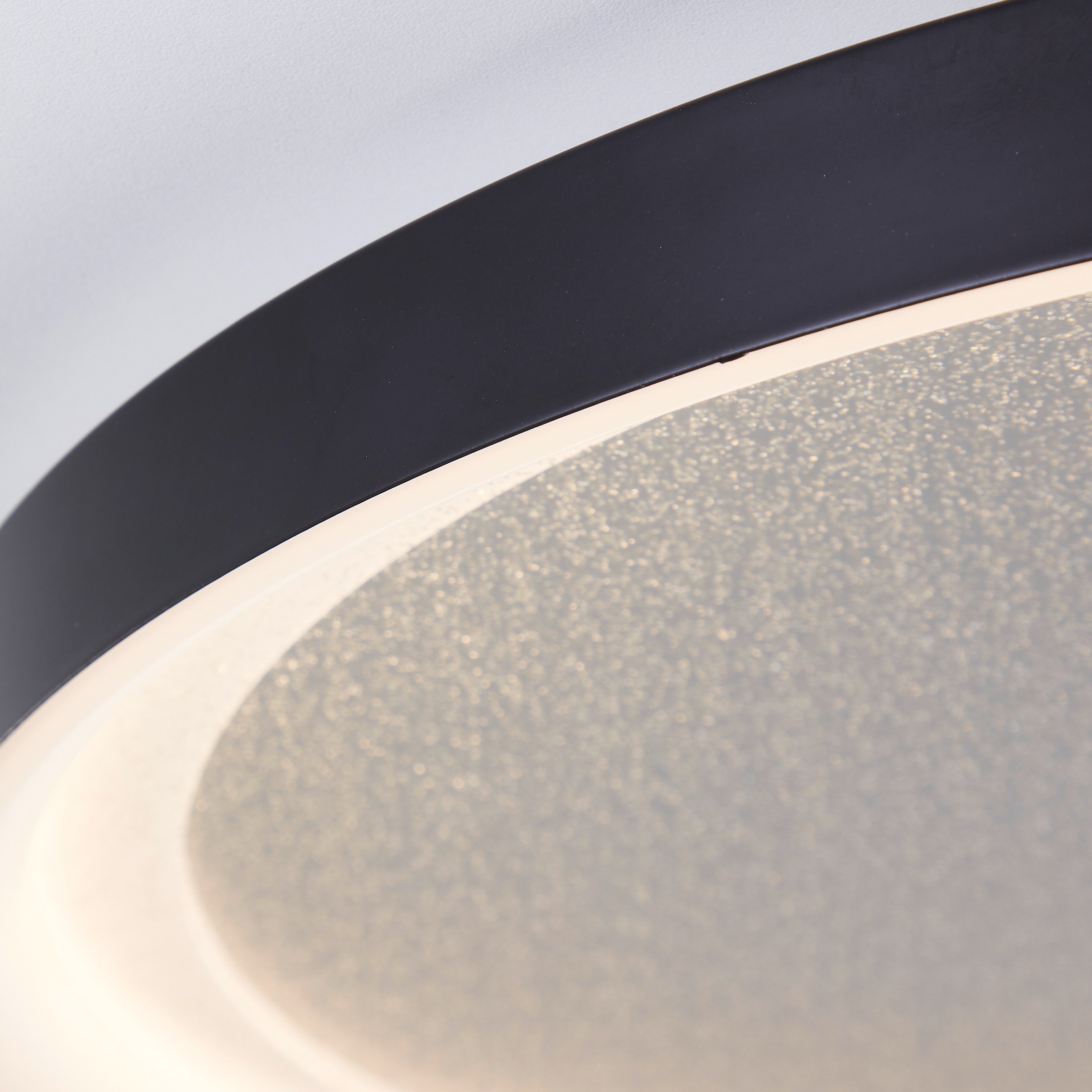 Brilliant LED Deckenleuchte »Quito«, Glitzereffekt, 3 Stufen Dimmer, Ø 42 cm, 3800 lm, 3000 K, schwarz