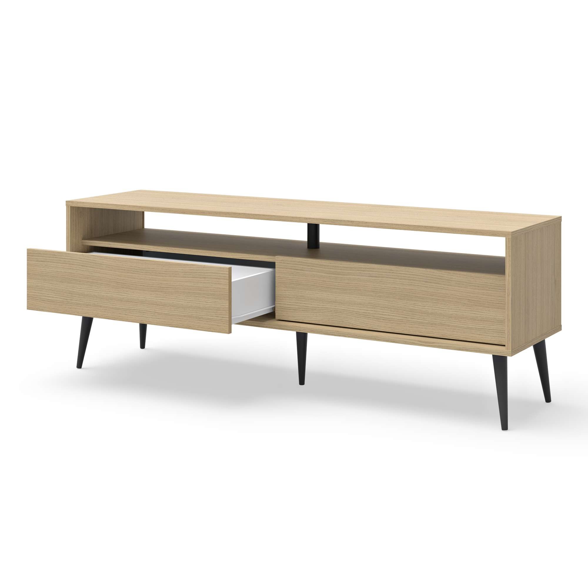 TemaHome TV-Bank »Lake Tv-Tisch, Lowboard, Fernsehtisch, TV-Schrank,«, mit 2 Schubladen, Holzfüsse, B: 150 cm