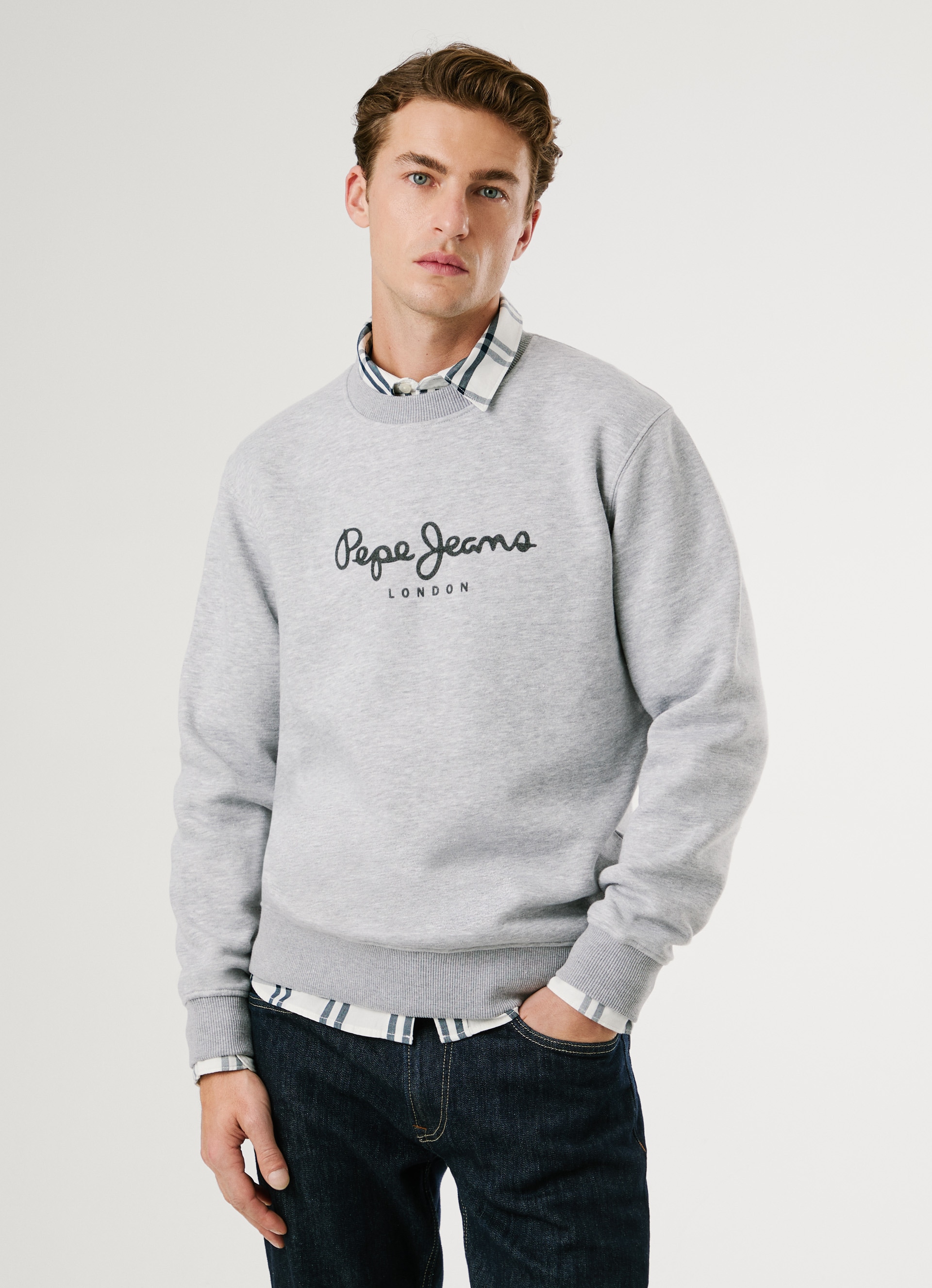 Pepe Jeans Sweatshirt "MACBETH MELANGE CREW", Rundhalsausschnitt, Logo günstig online kaufen