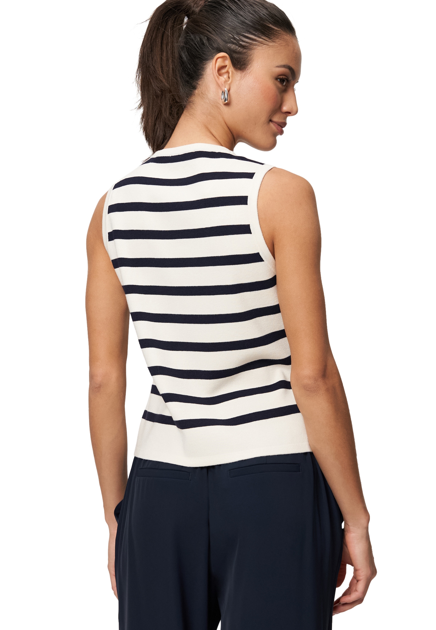 Zero Strickjacke »zero Strickweste gestreift mit Knopfleiste«, Knopfleiste