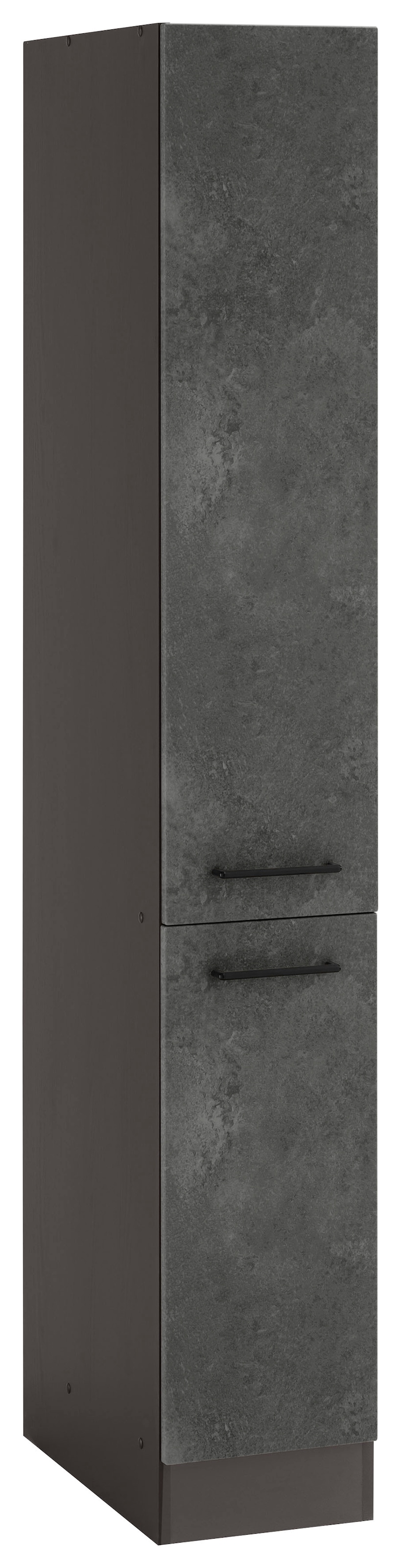 KOCHSTATION Apothekerschrank "KS-Tulsa", 30 cm breit, 200 cm hoch, mit 2 Auszügen, Metallgriff, MDF Front