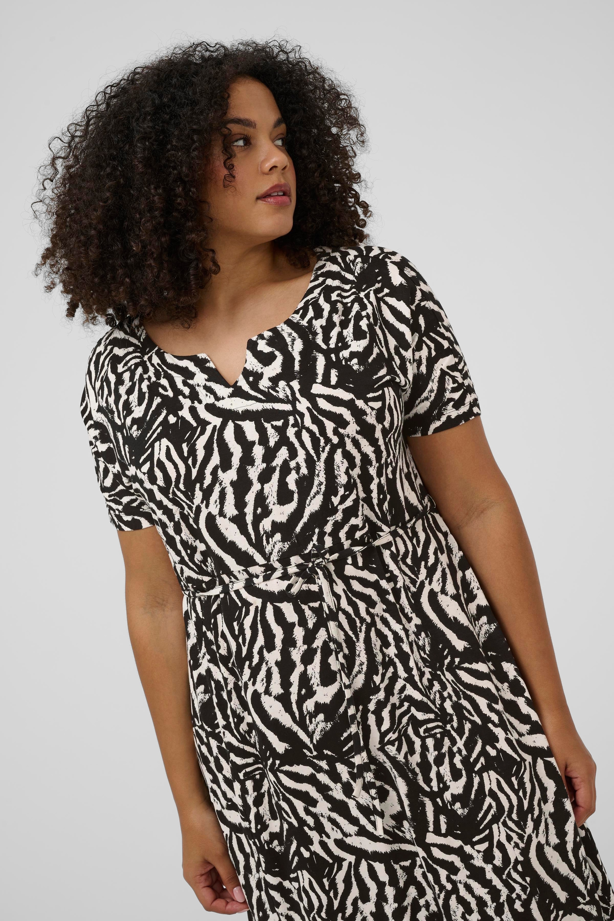 KAFFE Curve Midikleid »Damen Kleid KCmella«