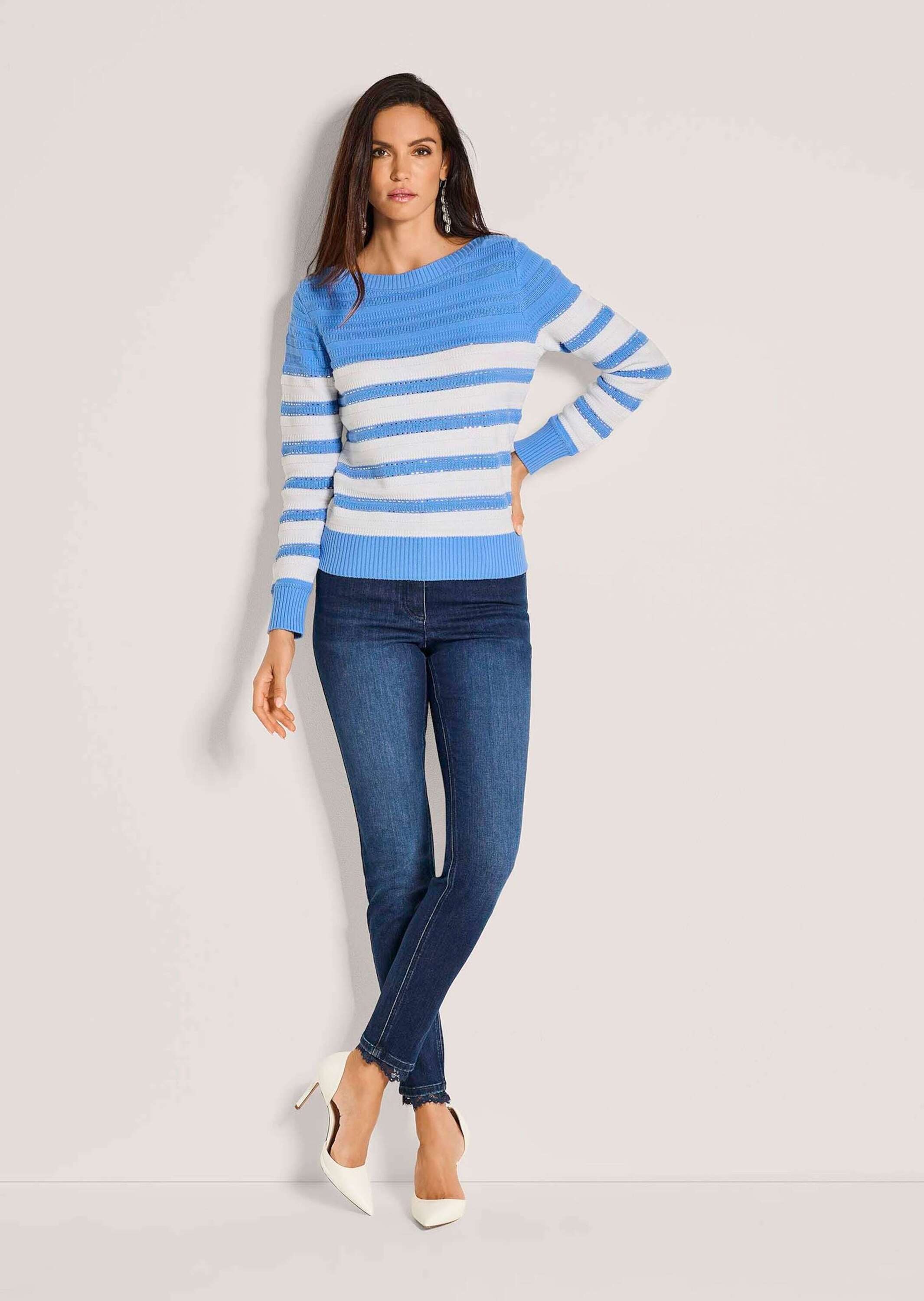 MADELEINE Longpullover "Strickpullover Baumwollpullover mit Streifenmuster" günstig online kaufen