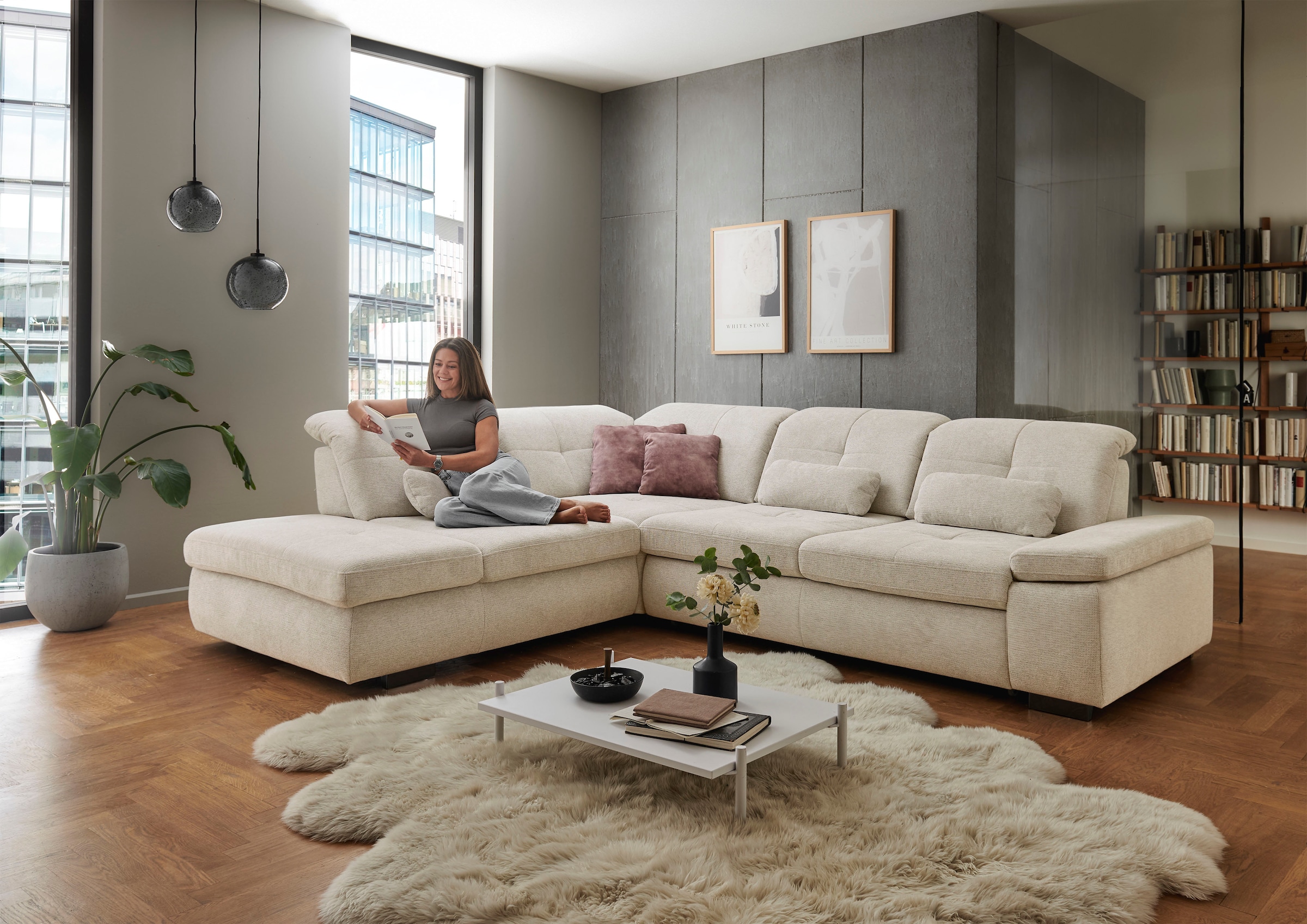 Die PlanBar Ecksofa »MP-IN16012 L-Form Kaltschaum-Polsterung«, inkl. Sitztiefenverstellung, optional mit Funktionen