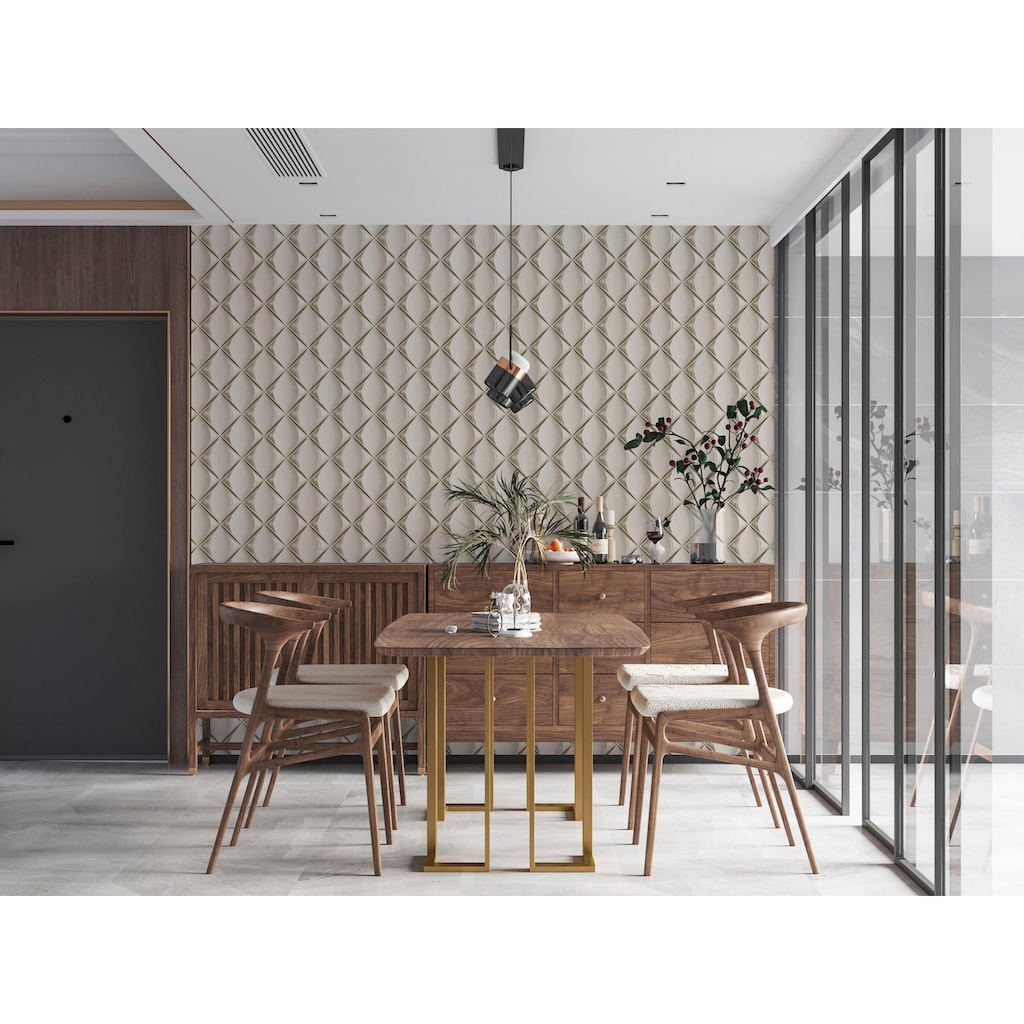 living walls Vliestapete »My Home My Spa«, 3D-Optik-metallic, Design Tapete 3D Effekt