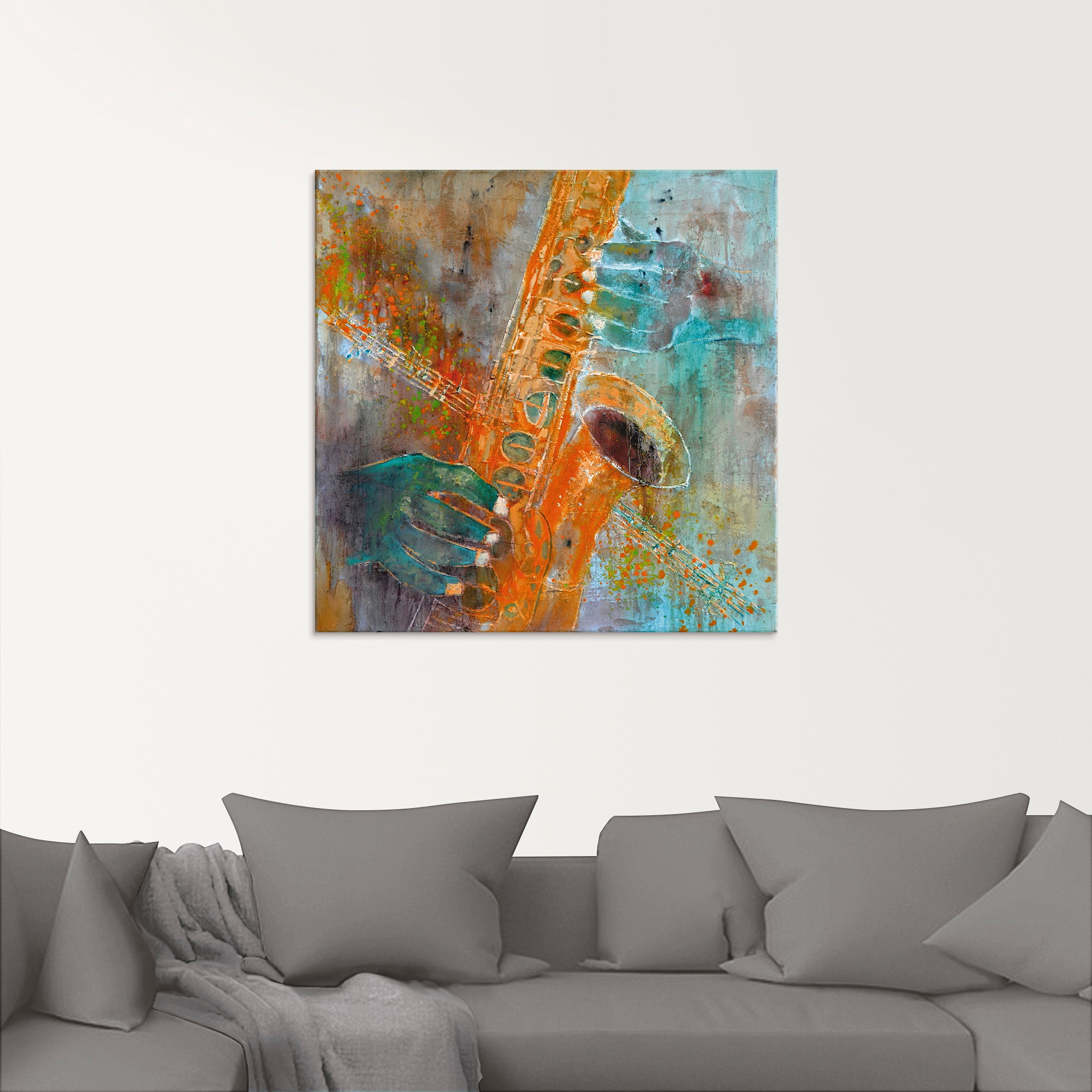 Artland Glasbild »Ein Saxofon«, Instrumente, (1 St.), in verschiedenen Größen