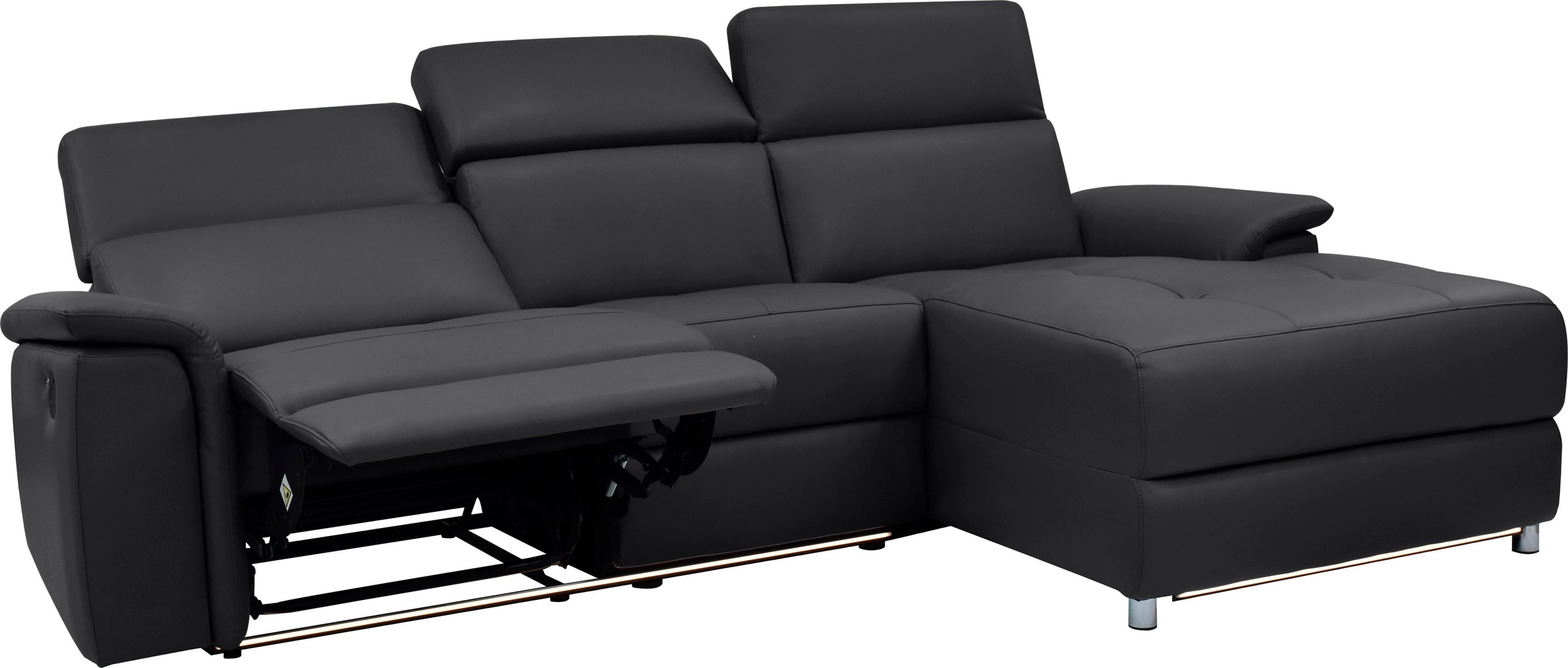 Places of Style Ecksofa »Pareli, L-Form, 259cm,m. Recamiere, Echtleder, Kunstleder, Webstoff«, man. o. elektr. Relaxfunktion, USB/Kopfteilverstellg u. LED