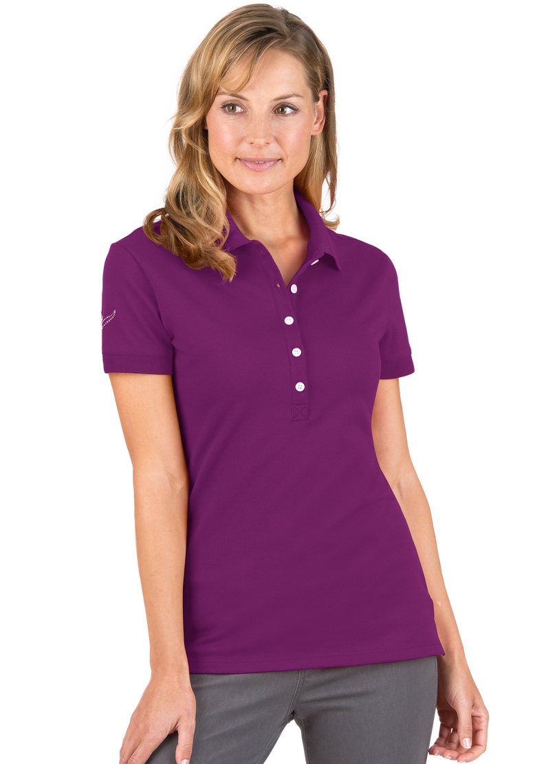 Trigema Poloshirt "TRIGEMA Poloshirt mit Kristallsteinen"