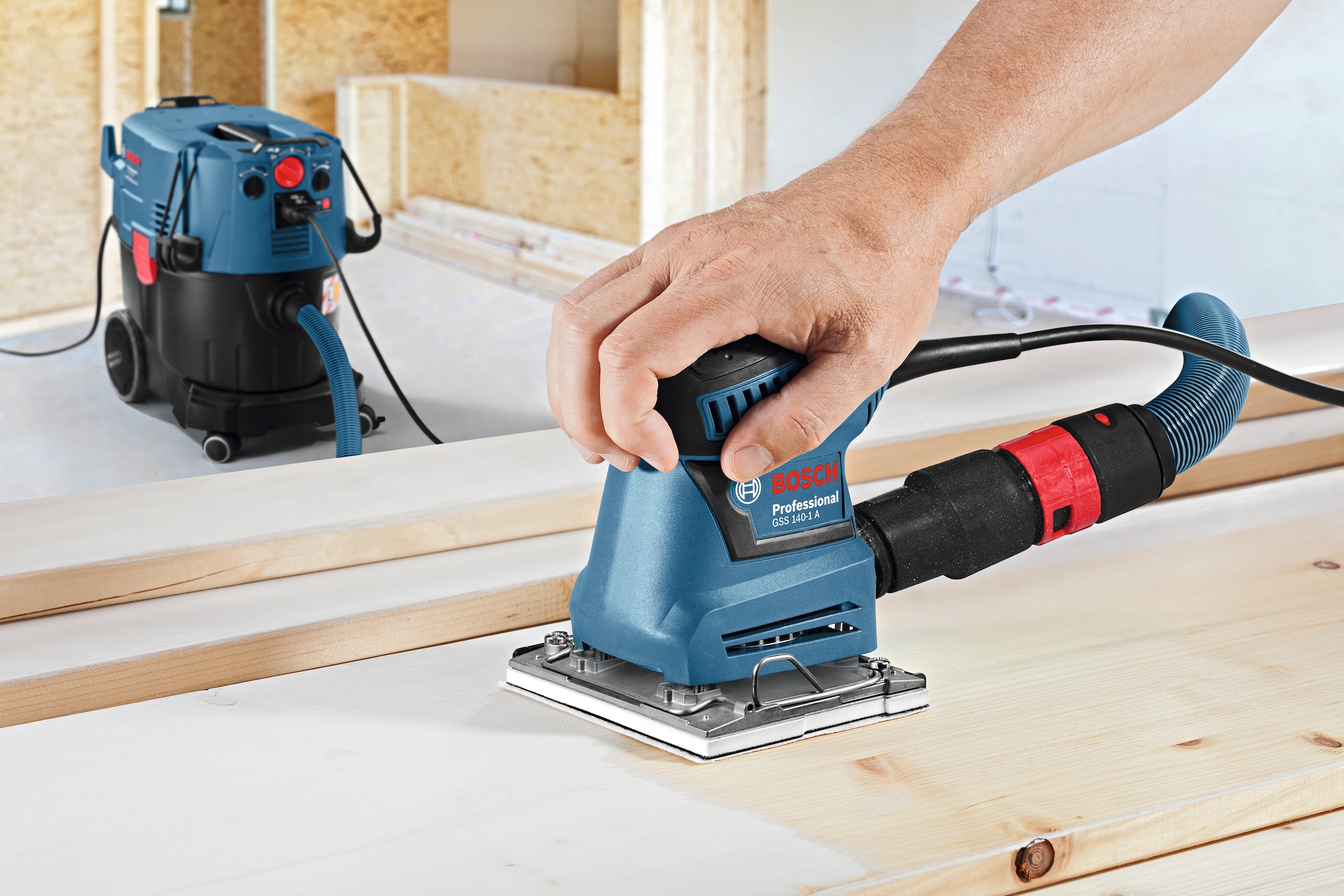 Bosch Professional Schwingschleifer »GSS 140-1 A«, inkl. Staubbox mit Mikrofilter